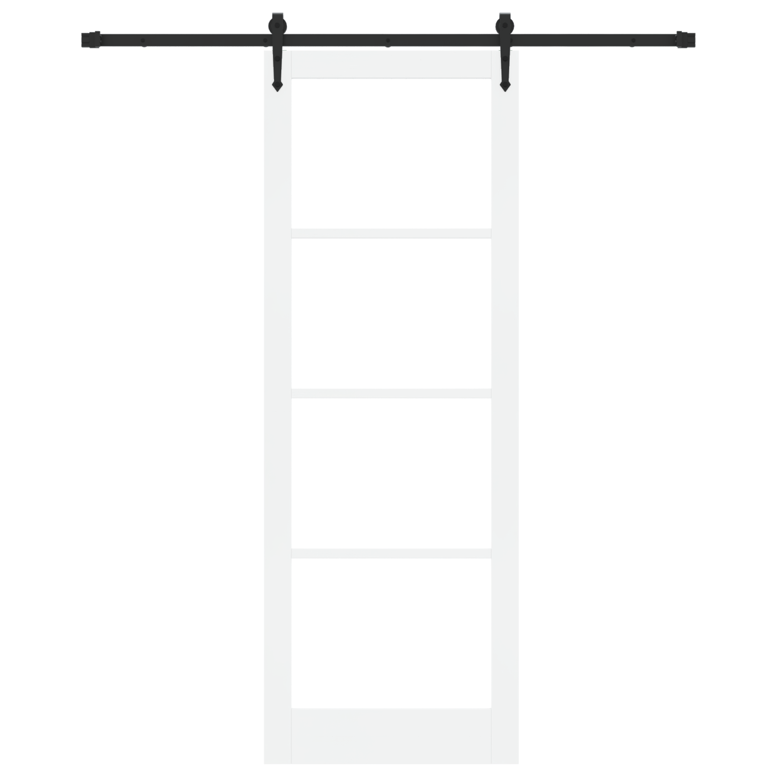 Sliding Door with Hardware Set White 83x232 cm Solid Wood Pine - Image 4