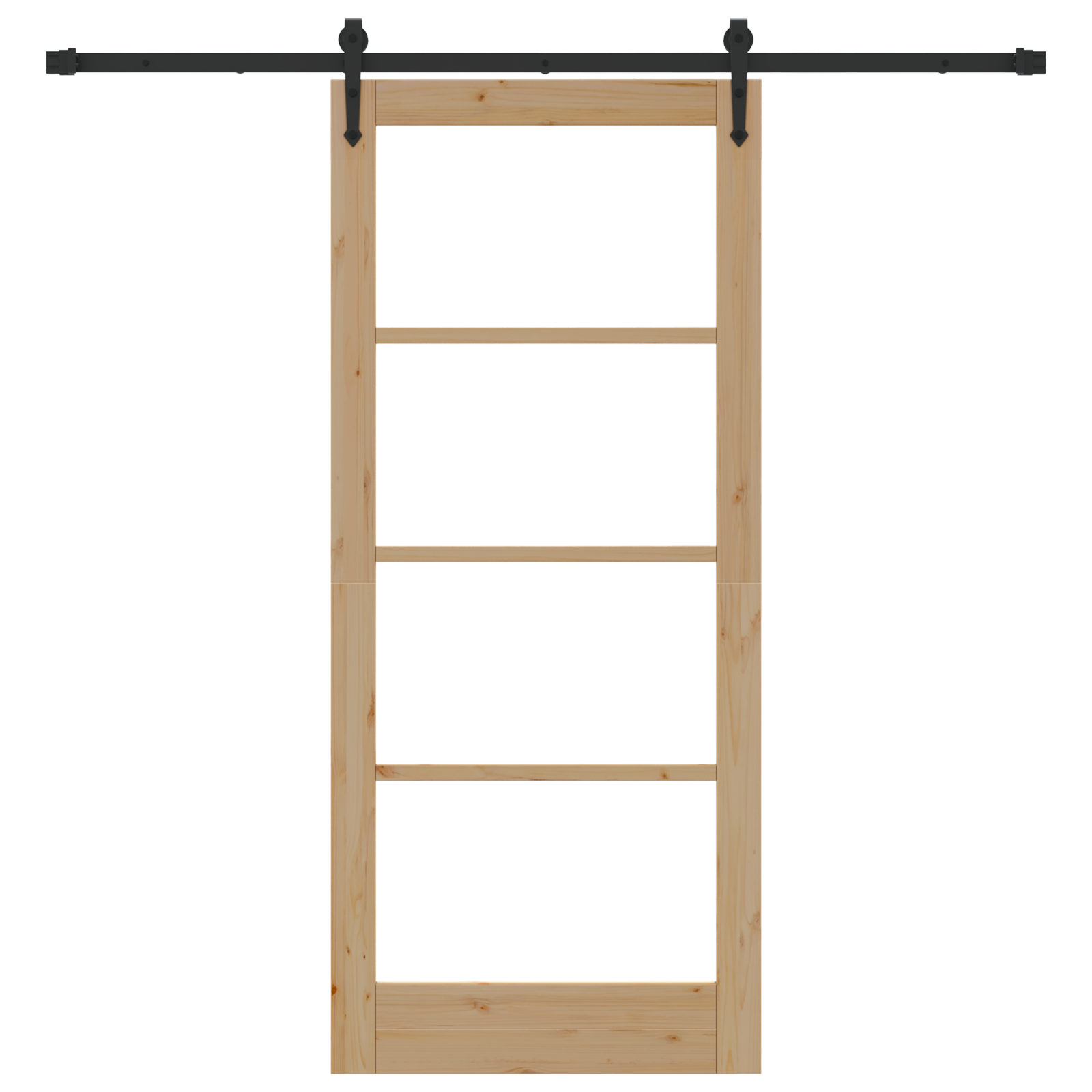 Sliding Door with Hardware Set 86x198.5 cm Solid Wood Pine - Image 4