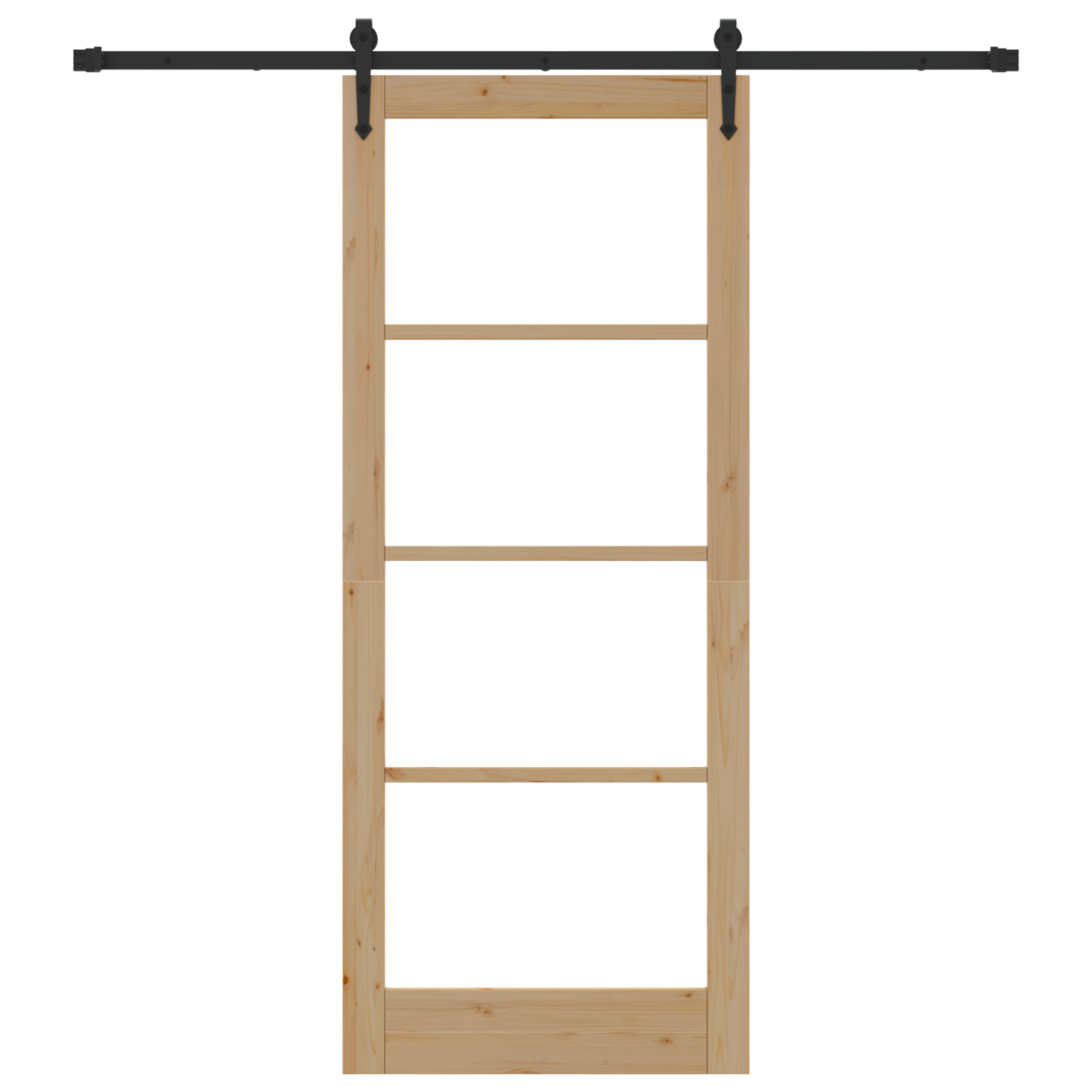 Sliding Door with Hardware Set 86x211 cm Solid Wood Pine - Image 4
