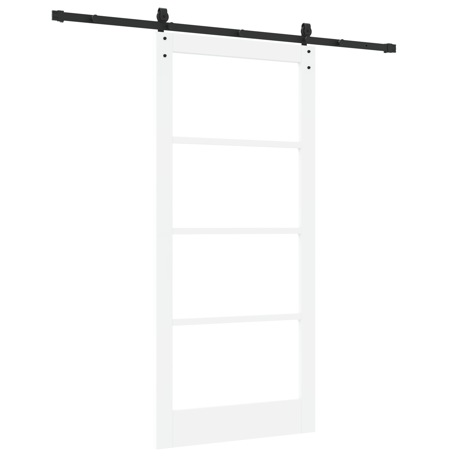 Sliding Door with Hardware Set White 93x202 cm Solid Wood Pine - Image 6