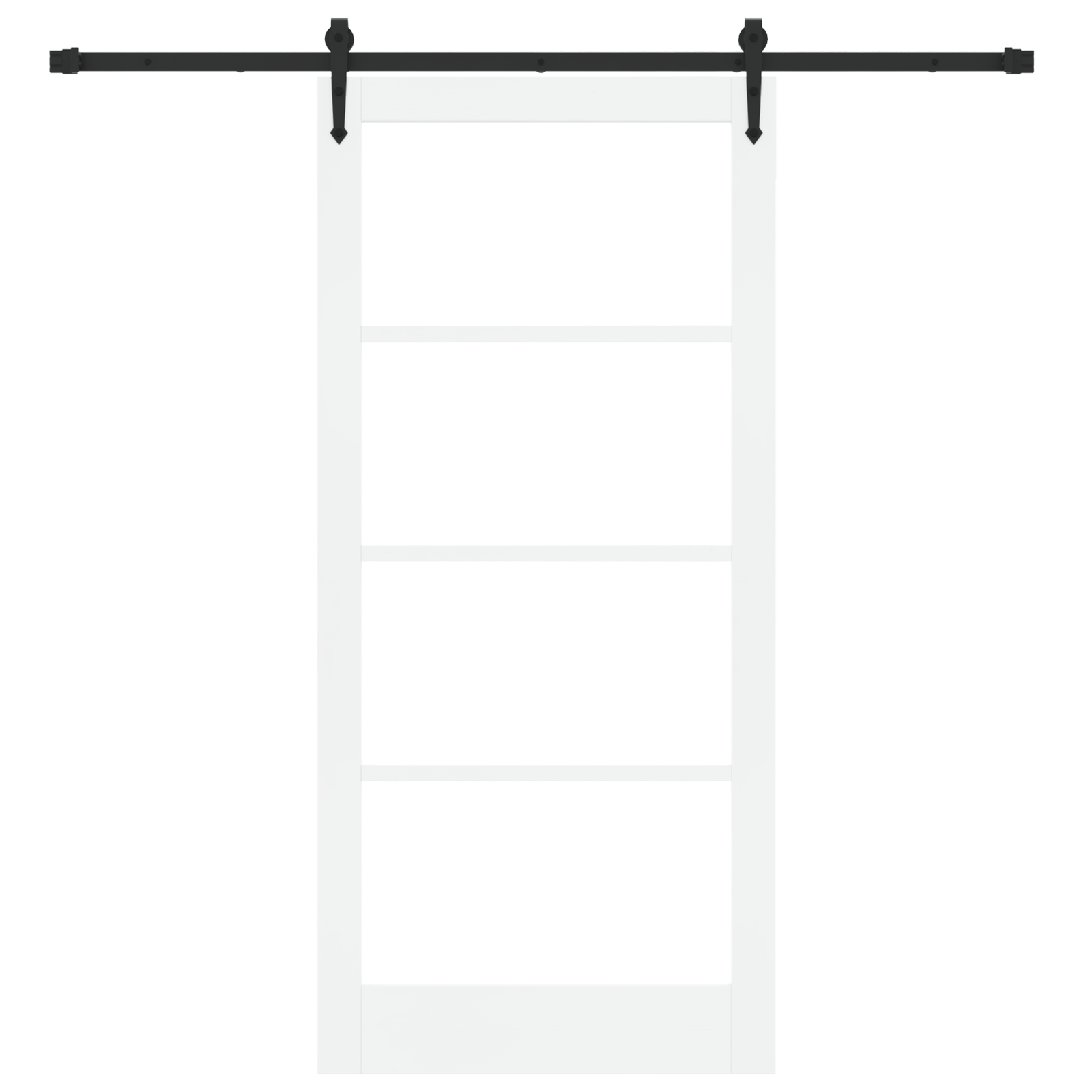 Sliding Door with Hardware Set White 93x202 cm Solid Wood Pine - Image 4