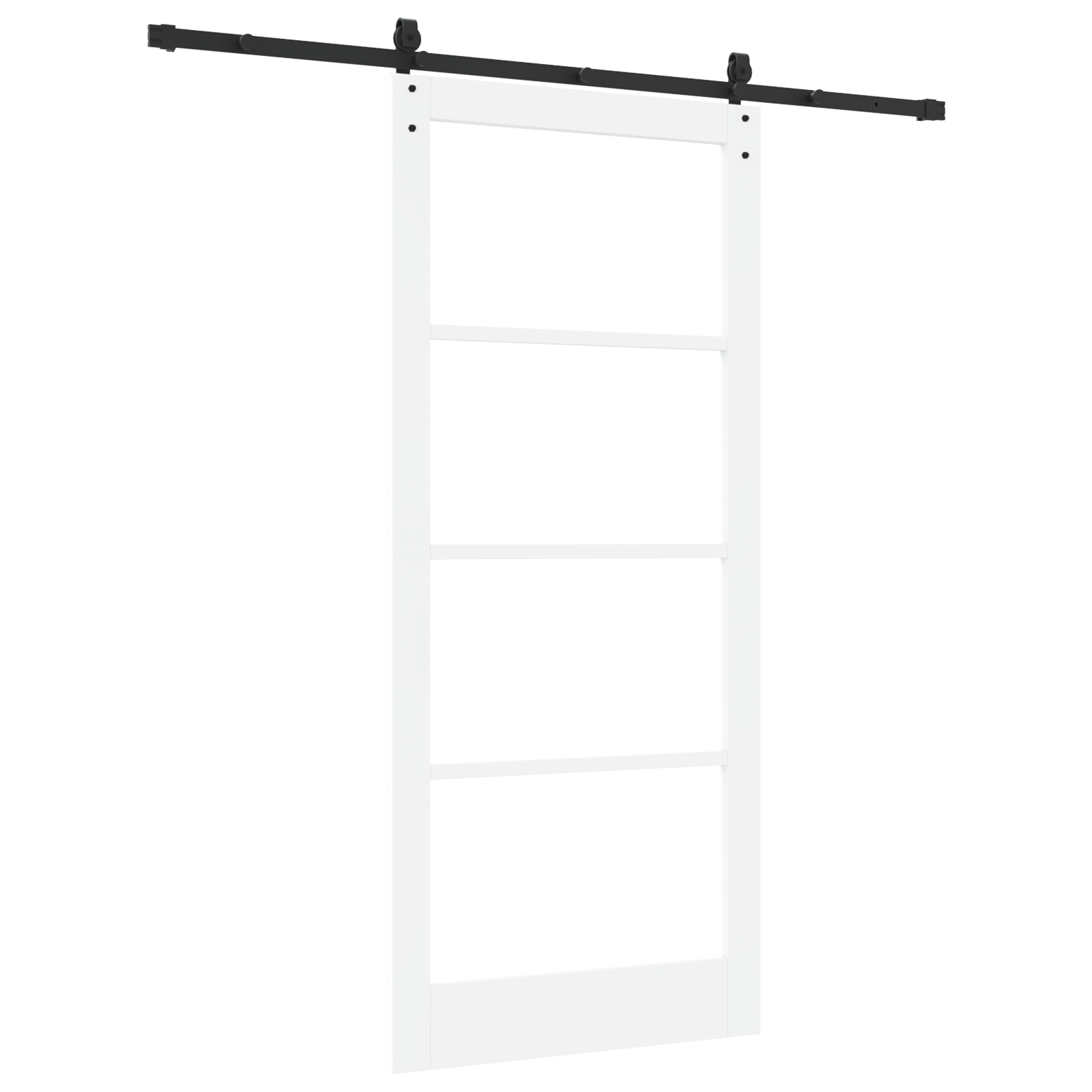 Sliding Door with Hardware Set White 93x211 cm Solid Wood Pine - Image 6