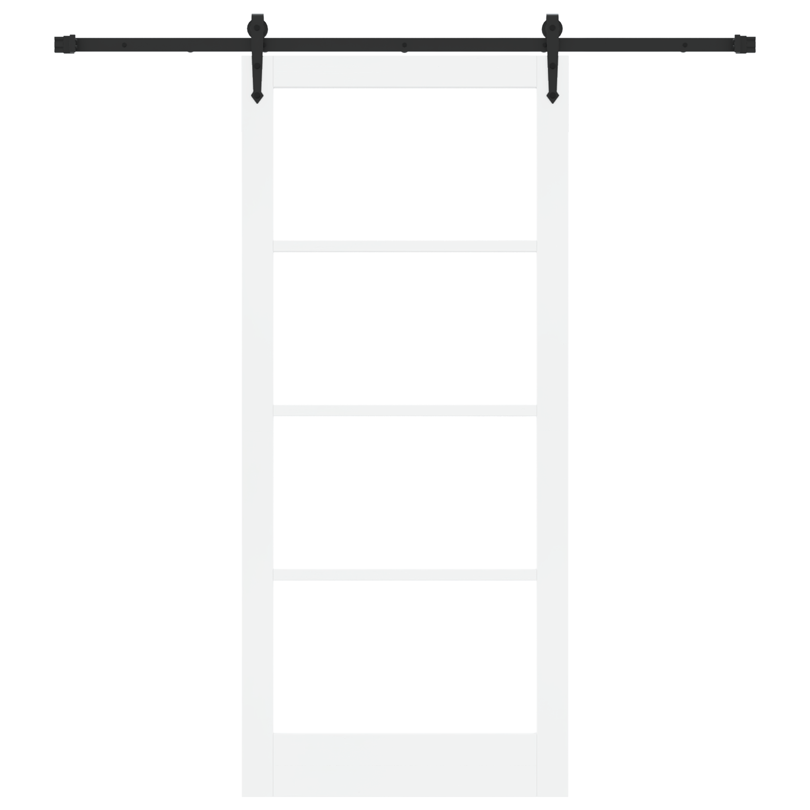 Sliding Door with Hardware Set White 93x211 cm Solid Wood Pine - Image 4