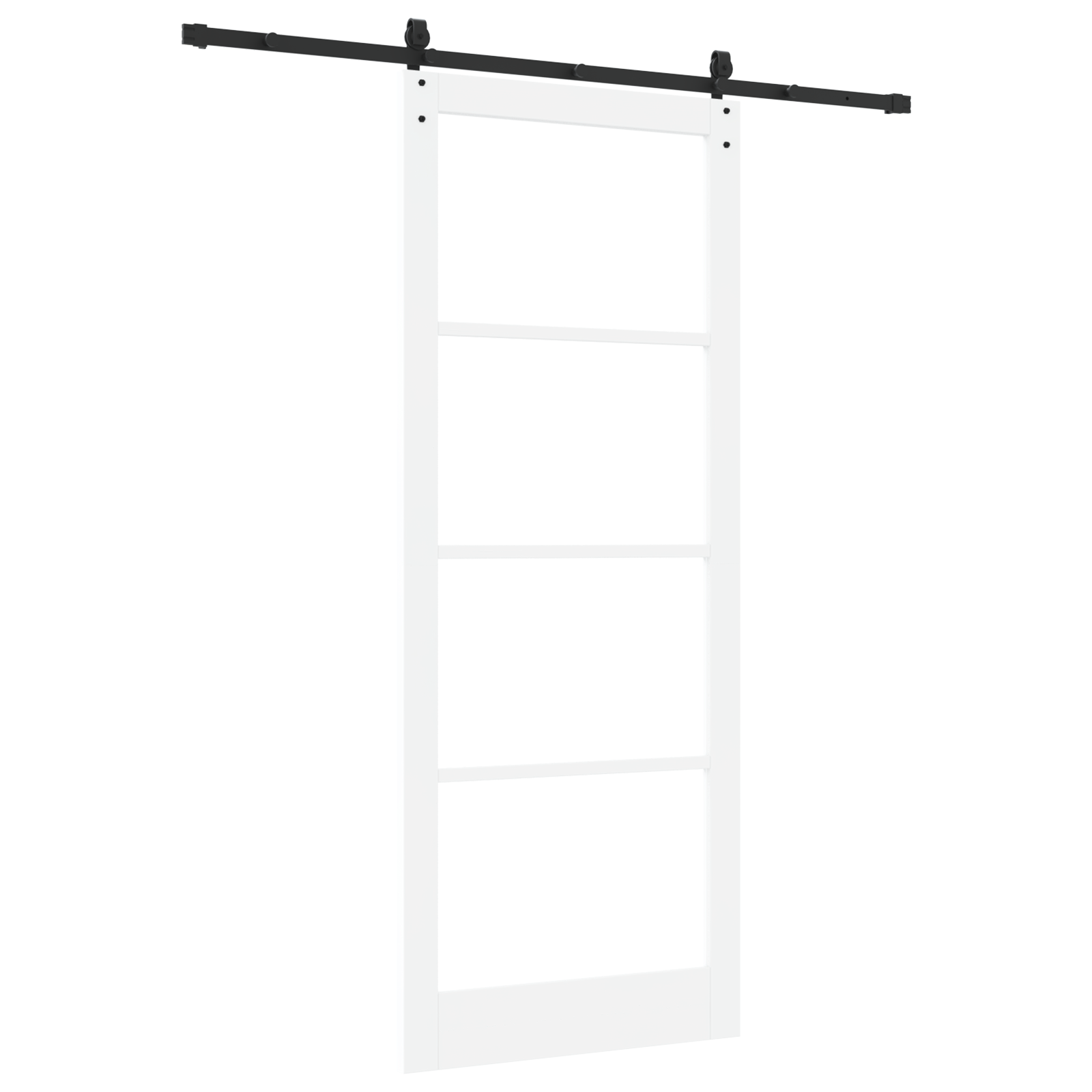 Sliding Door with Hardware Set White 93x232 cm Solid Wood Pine - Image 6