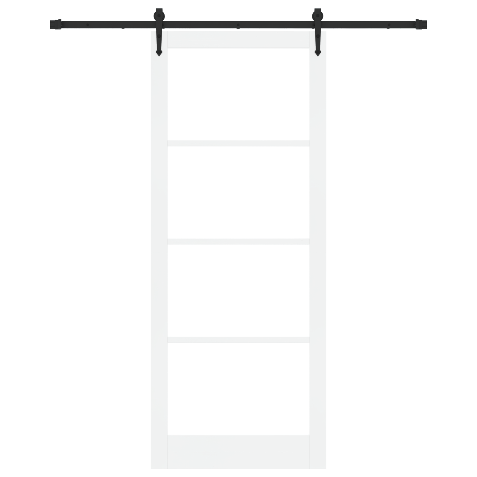 Sliding Door with Hardware Set White 93x232 cm Solid Wood Pine - Image 4