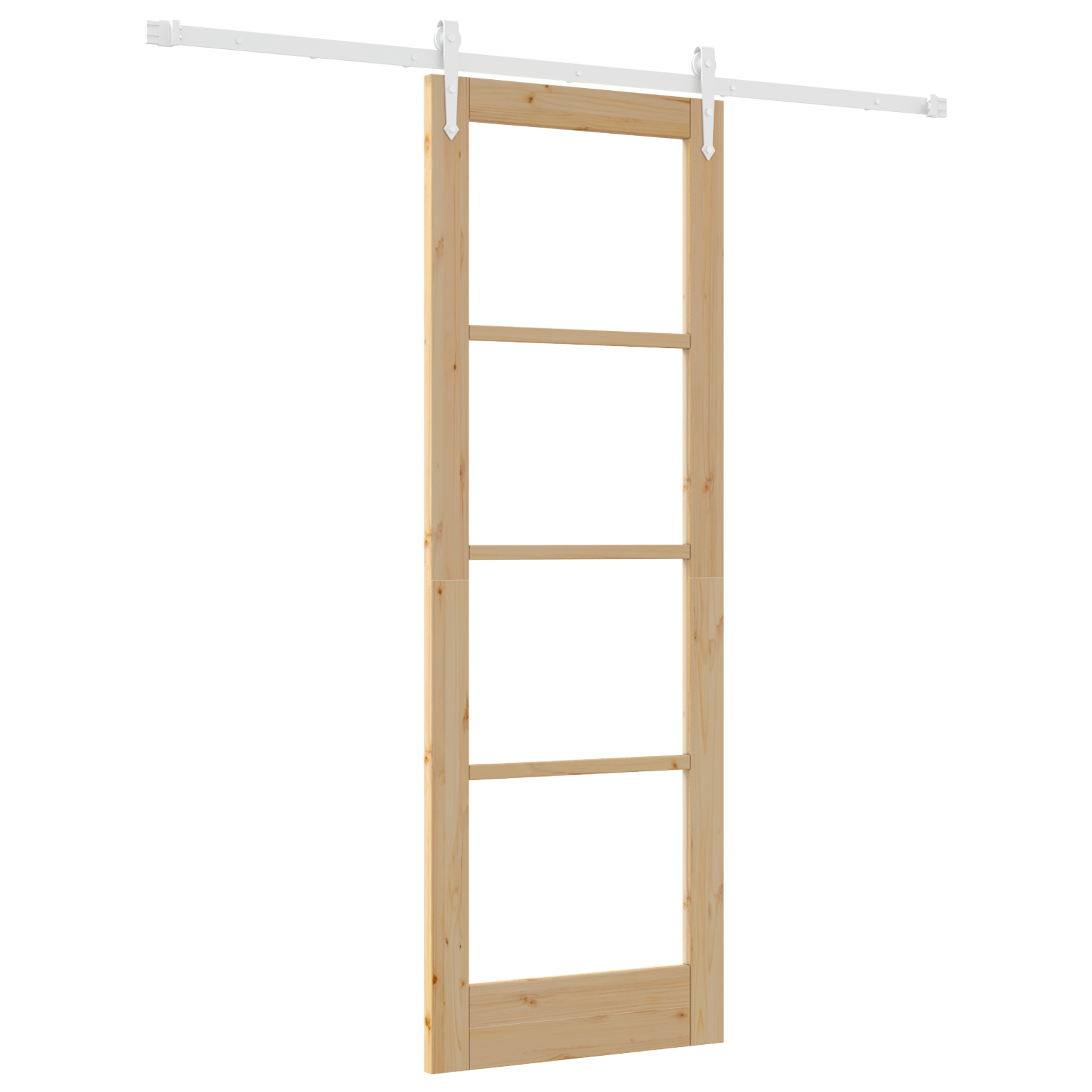 Sliding Door with Hardware Set 73.5x211 cm Solid Wood Pine - Image 2