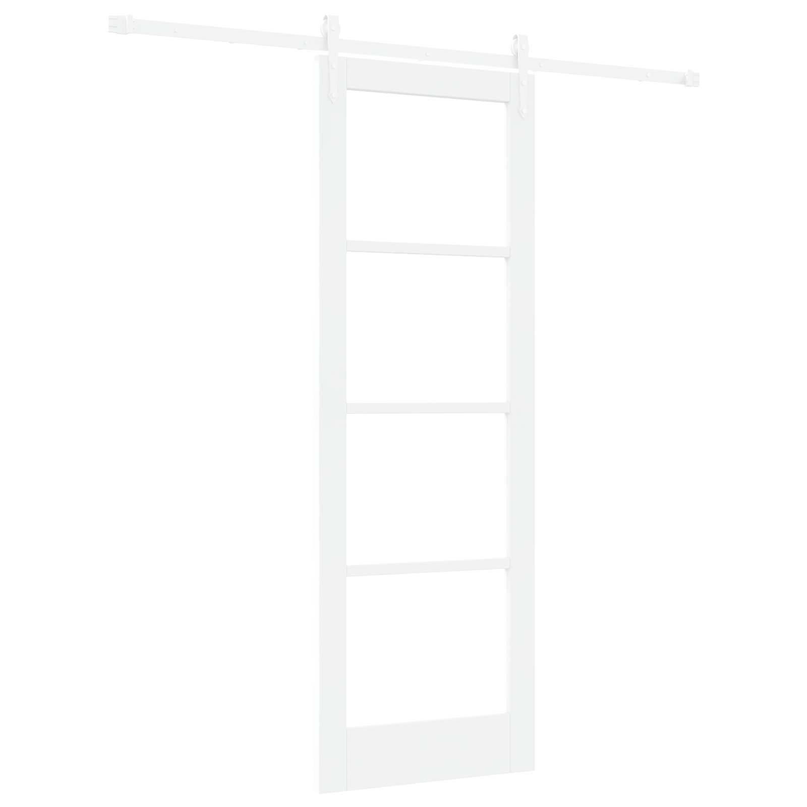 Sliding Door with Hardware Set White 73.5x211 cm Solid Wood Pine - Image 2