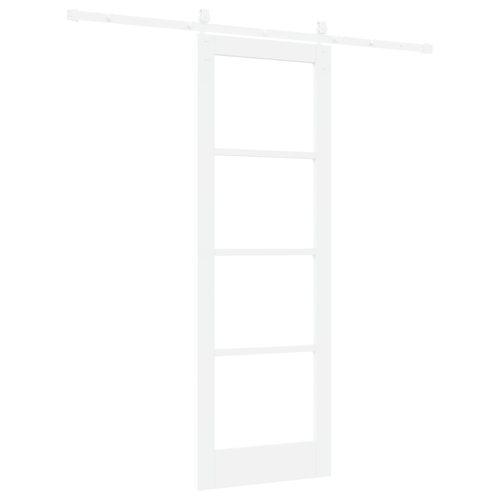 Sliding Door with Hardware Set White 73.5x211 cm Solid Wood Pine - Image 6