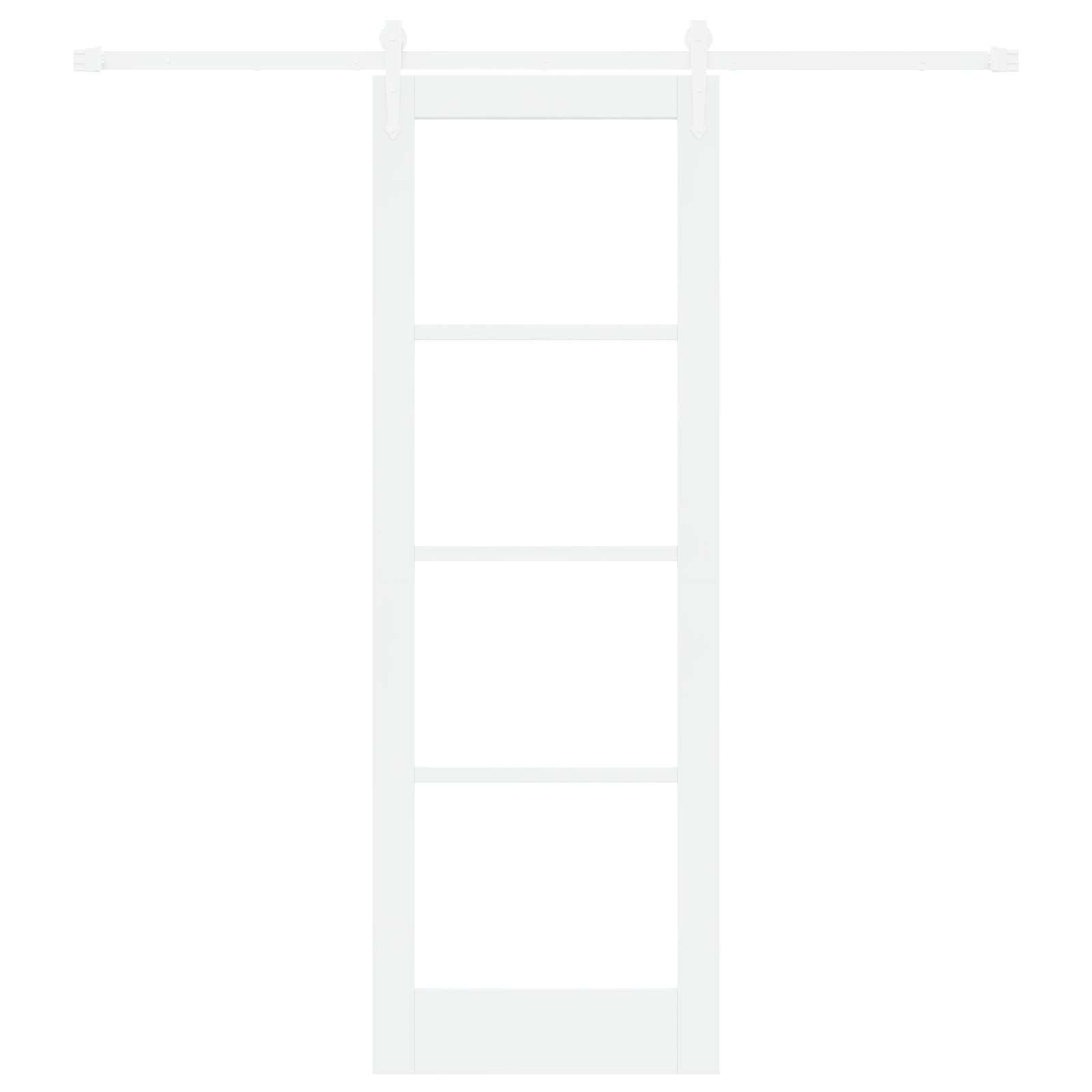 Sliding Door with Hardware Set White 73.5x211 cm Solid Wood Pine - Image 4