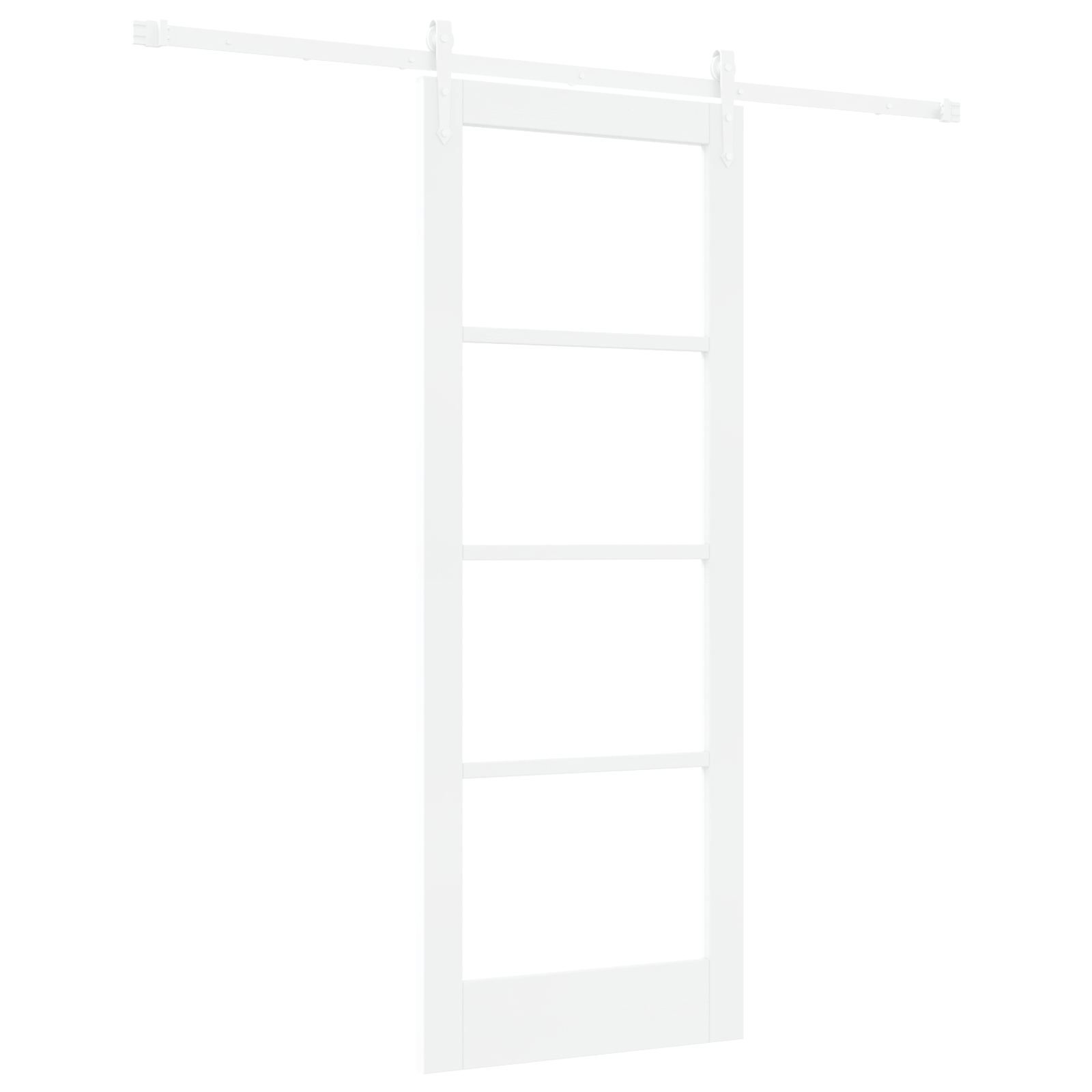 Sliding Door with Hardware Set White 78x202 cm Solid Wood Pine - Image 2