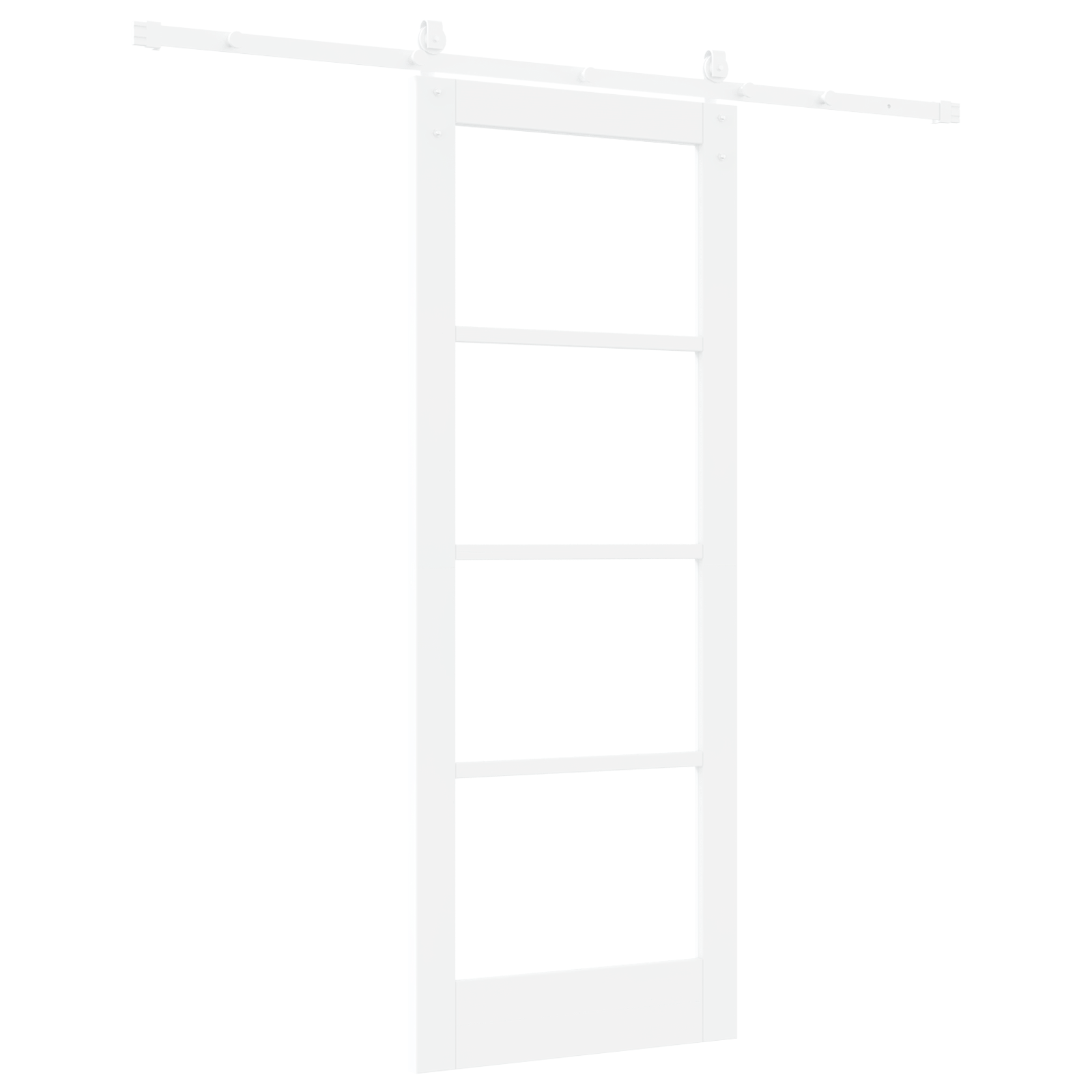 Sliding Door with Hardware Set White 78x202 cm Solid Wood Pine - Image 6