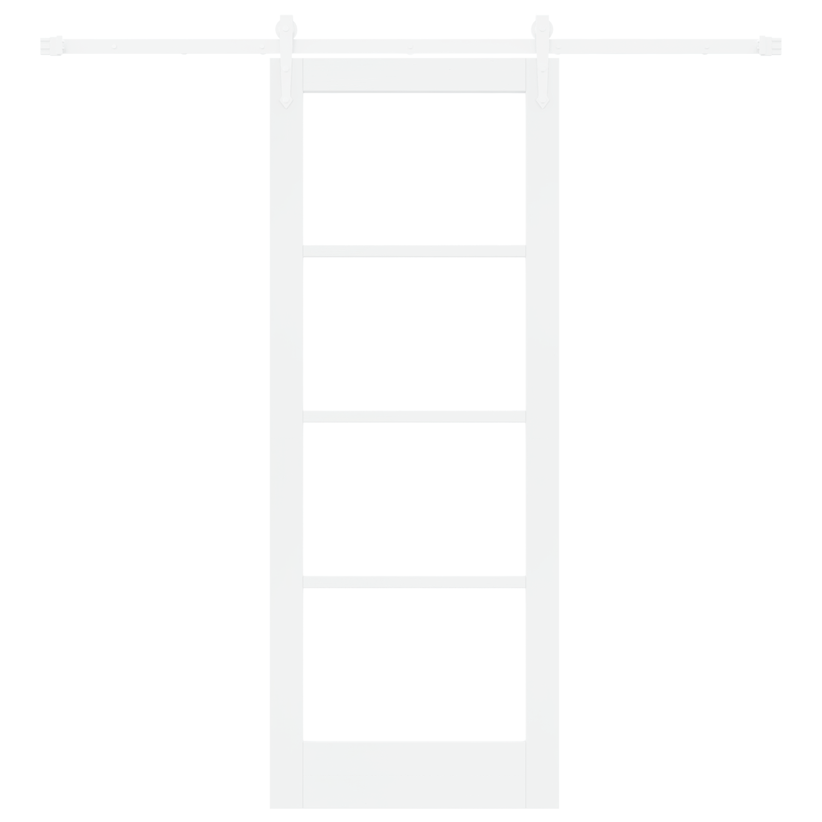 Sliding Door with Hardware Set White 78x202 cm Solid Wood Pine - Image 4