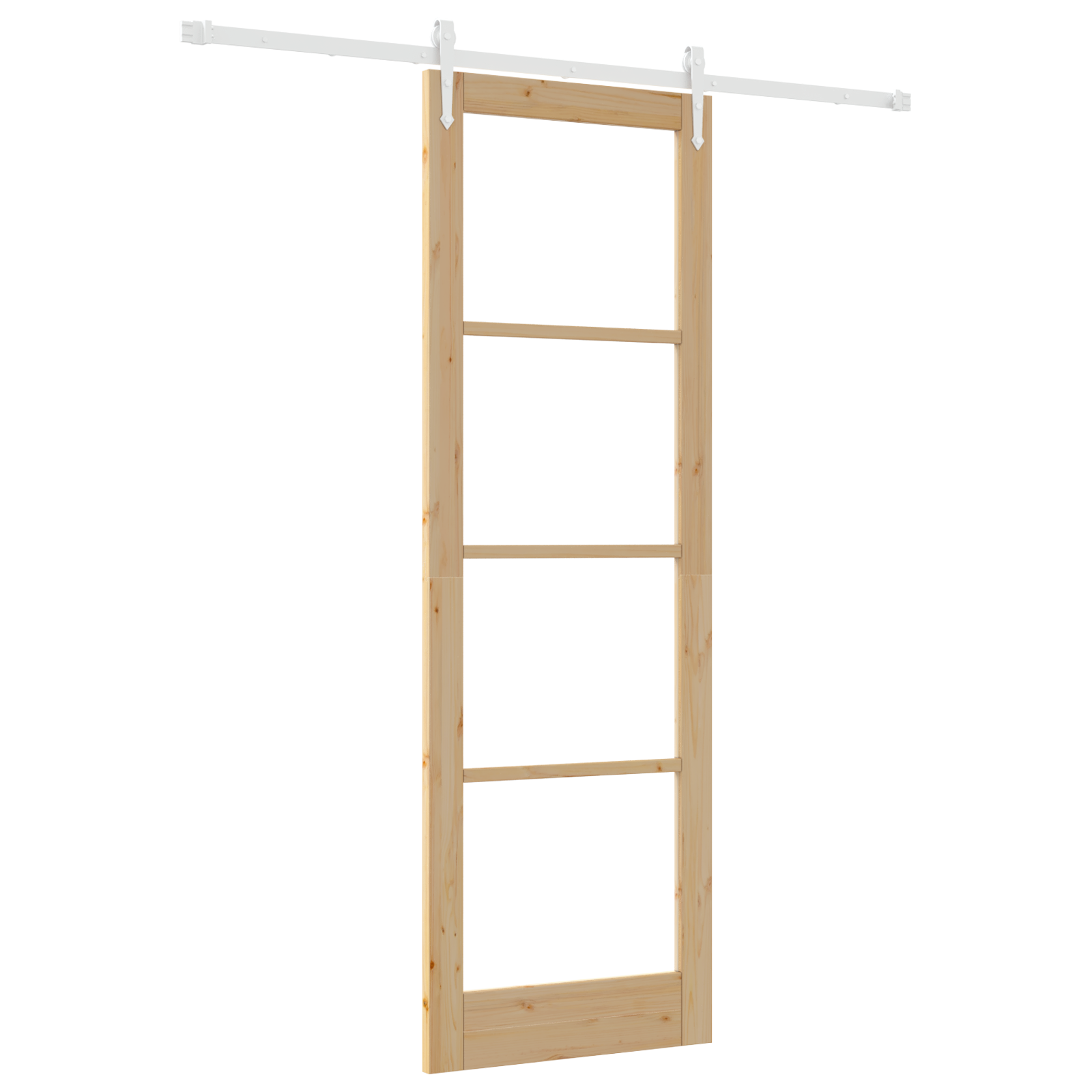 Sliding Door with Hardware Set 78x232 cm Solid Wood Pine - Image 2