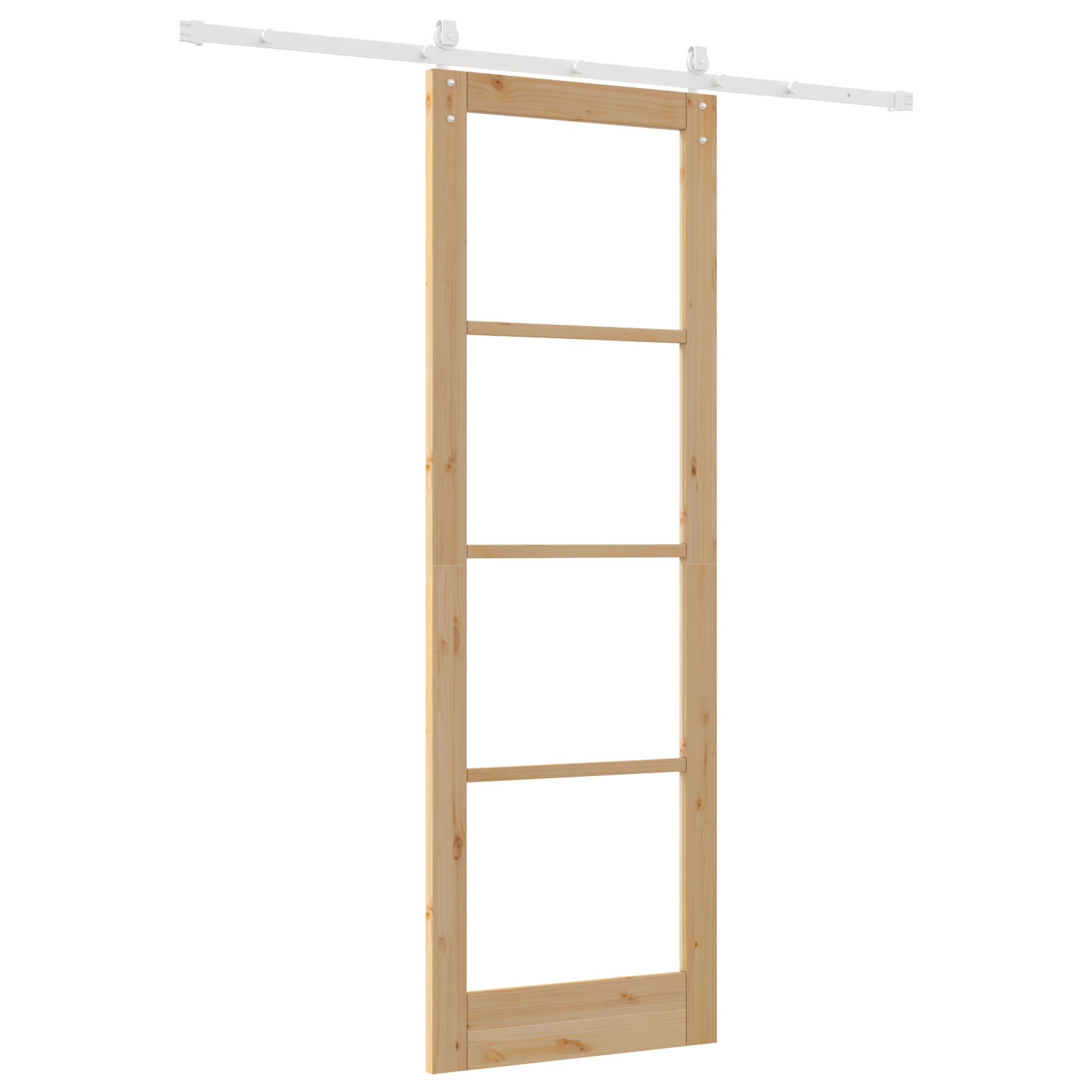 Sliding Door with Hardware Set 78x232 cm Solid Wood Pine - Image 6