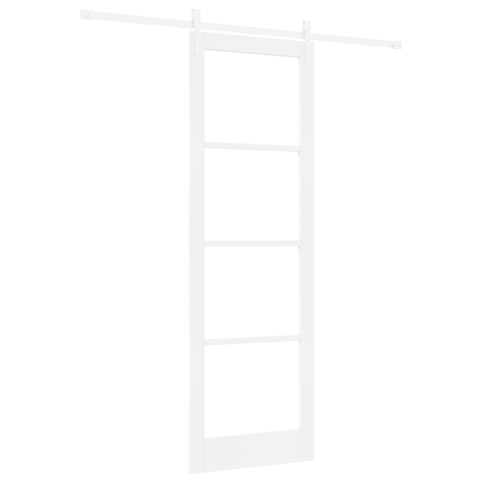 Sliding Door with Hardware Set White 78x232 cm Solid Wood Pine - Image 2