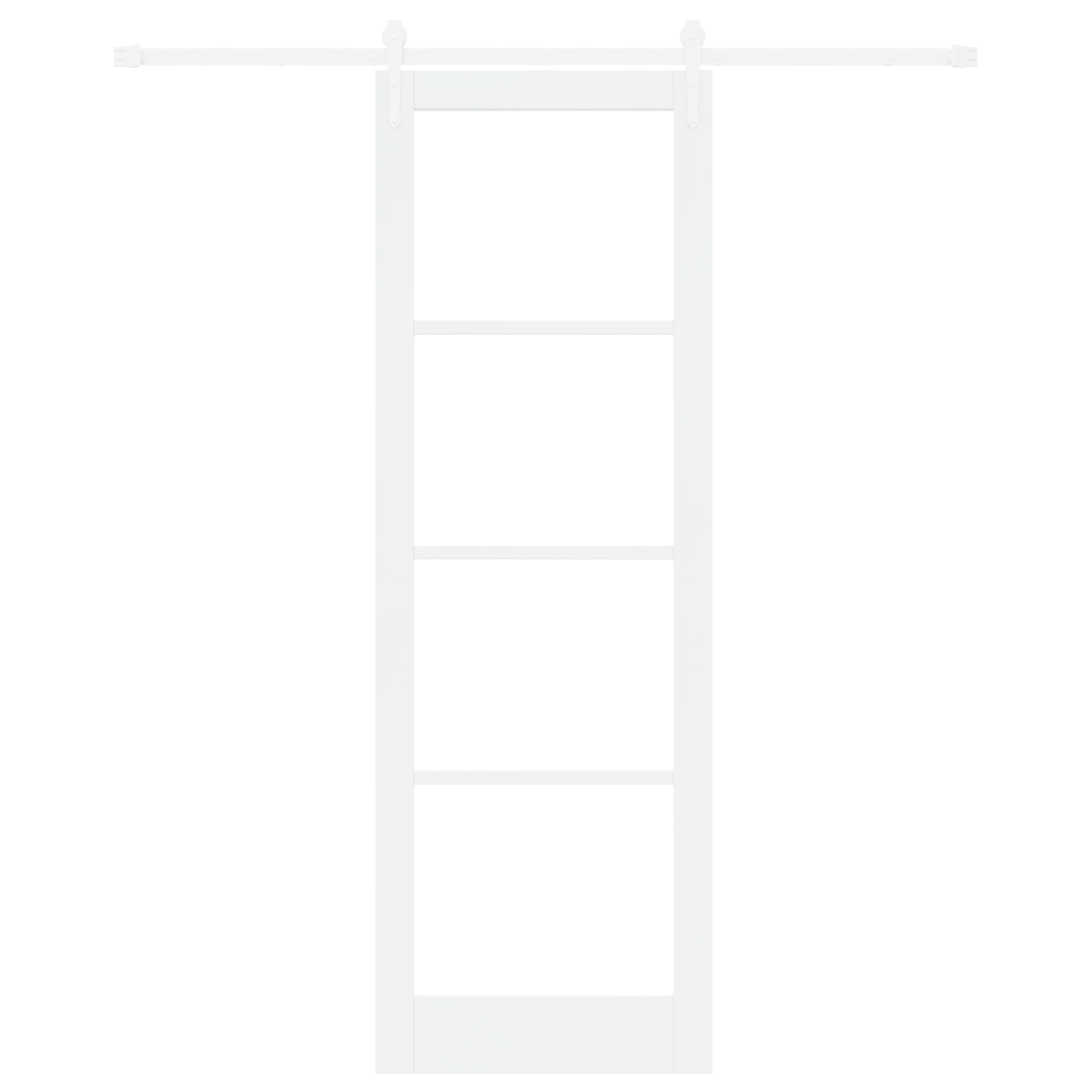 Sliding Door with Hardware Set White 78x232 cm Solid Wood Pine - Image 4