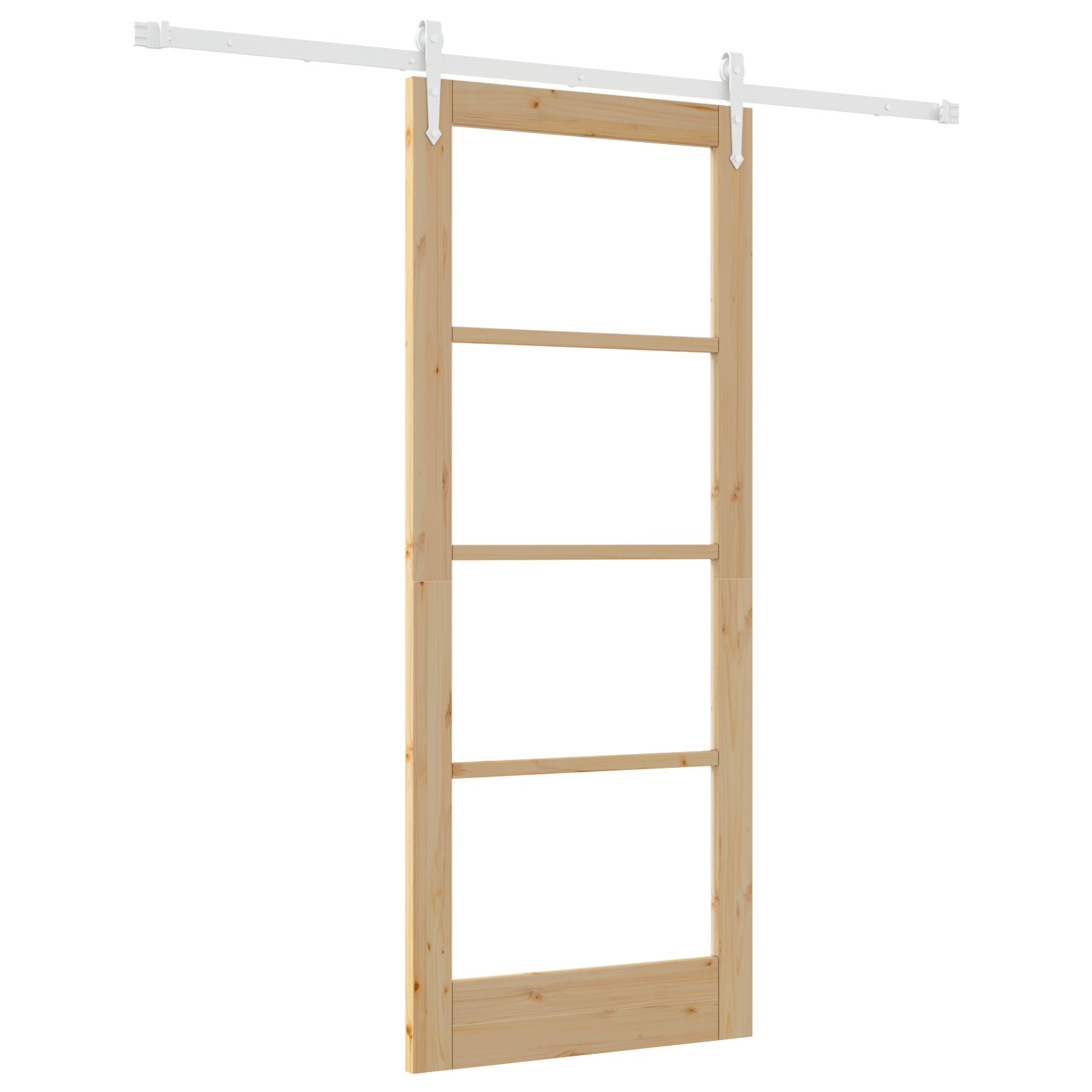 Sliding Door with Hardware Set 83x202 cm Solid Wood Pine - Image 2