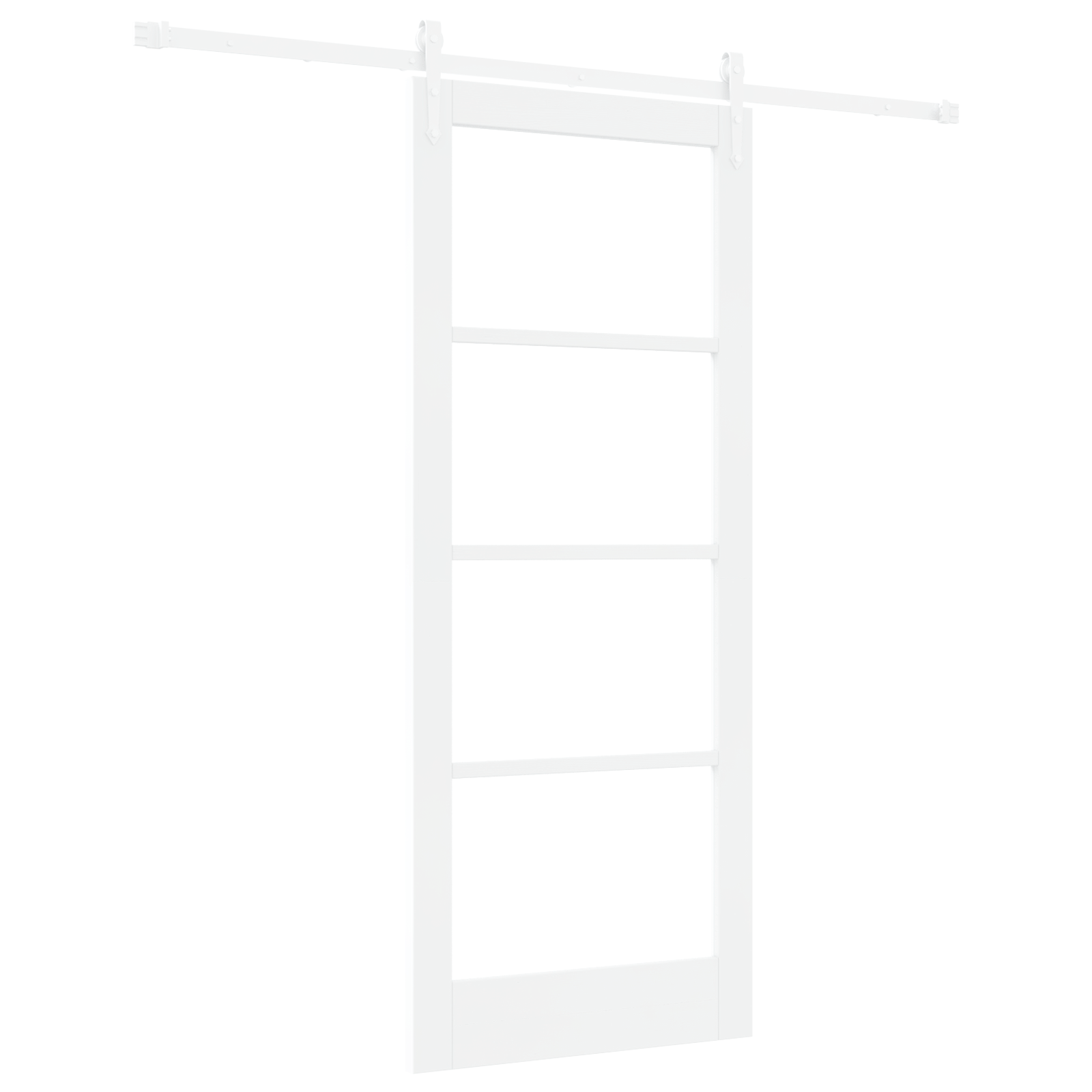 Sliding Door with Hardware Set White 83x202 cm Solid Wood Pine - Image 2