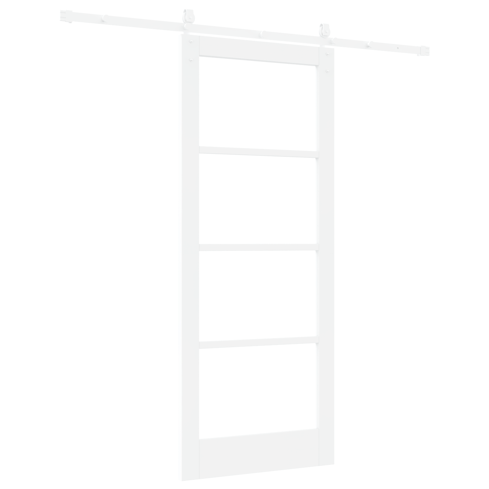 Sliding Door with Hardware Set White 83x202 cm Solid Wood Pine - Image 6