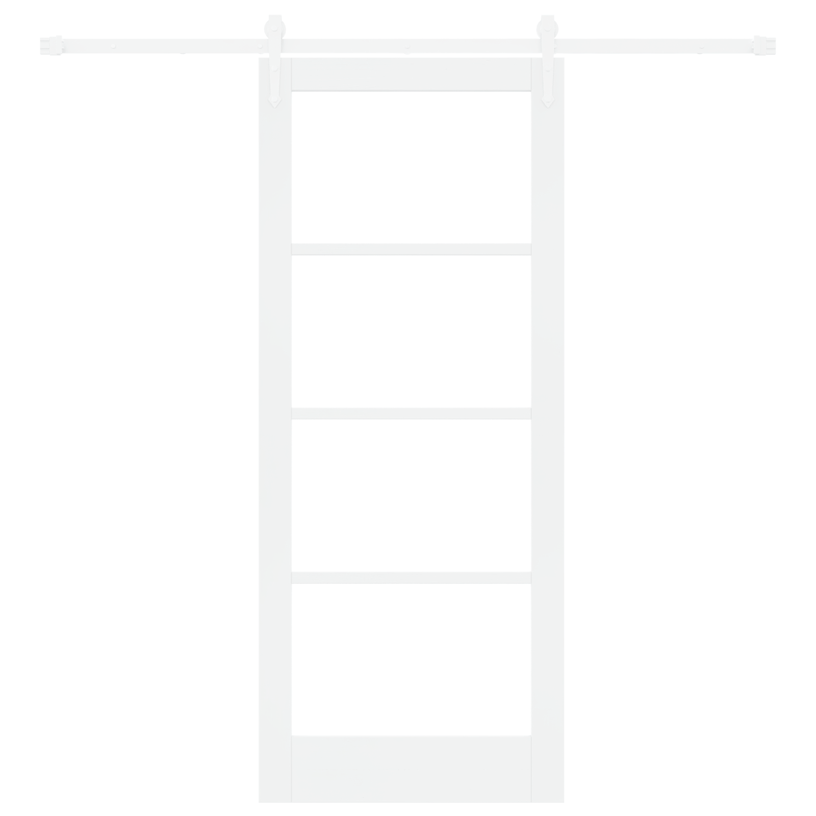 Sliding Door with Hardware Set White 83x202 cm Solid Wood Pine - Image 4