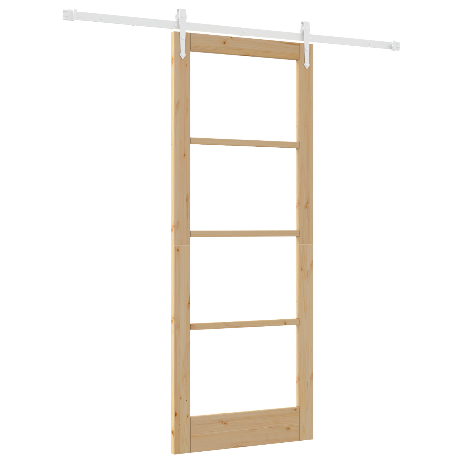 Sliding Door with Hardware Set 83x211 cm Solid Wood Pine - Image 2