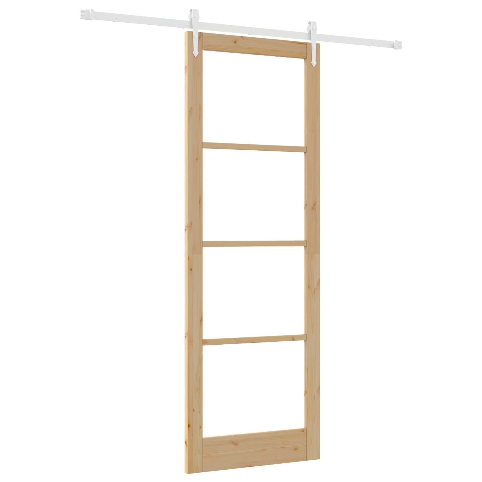Sliding Door with Hardware Set 83x232 cm Solid Wood Pine - Image 2