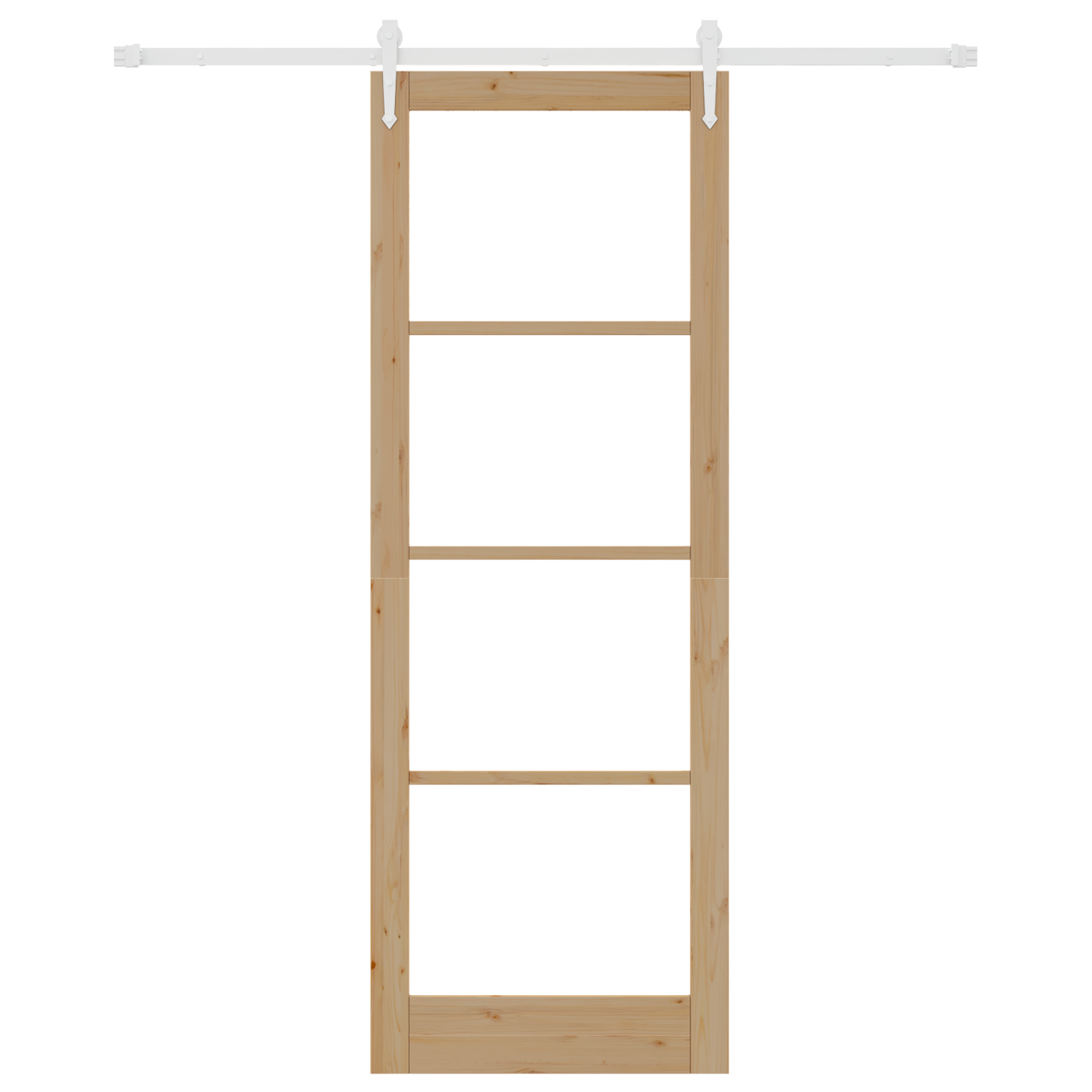 Sliding Door with Hardware Set 83x232 cm Solid Wood Pine - Image 4
