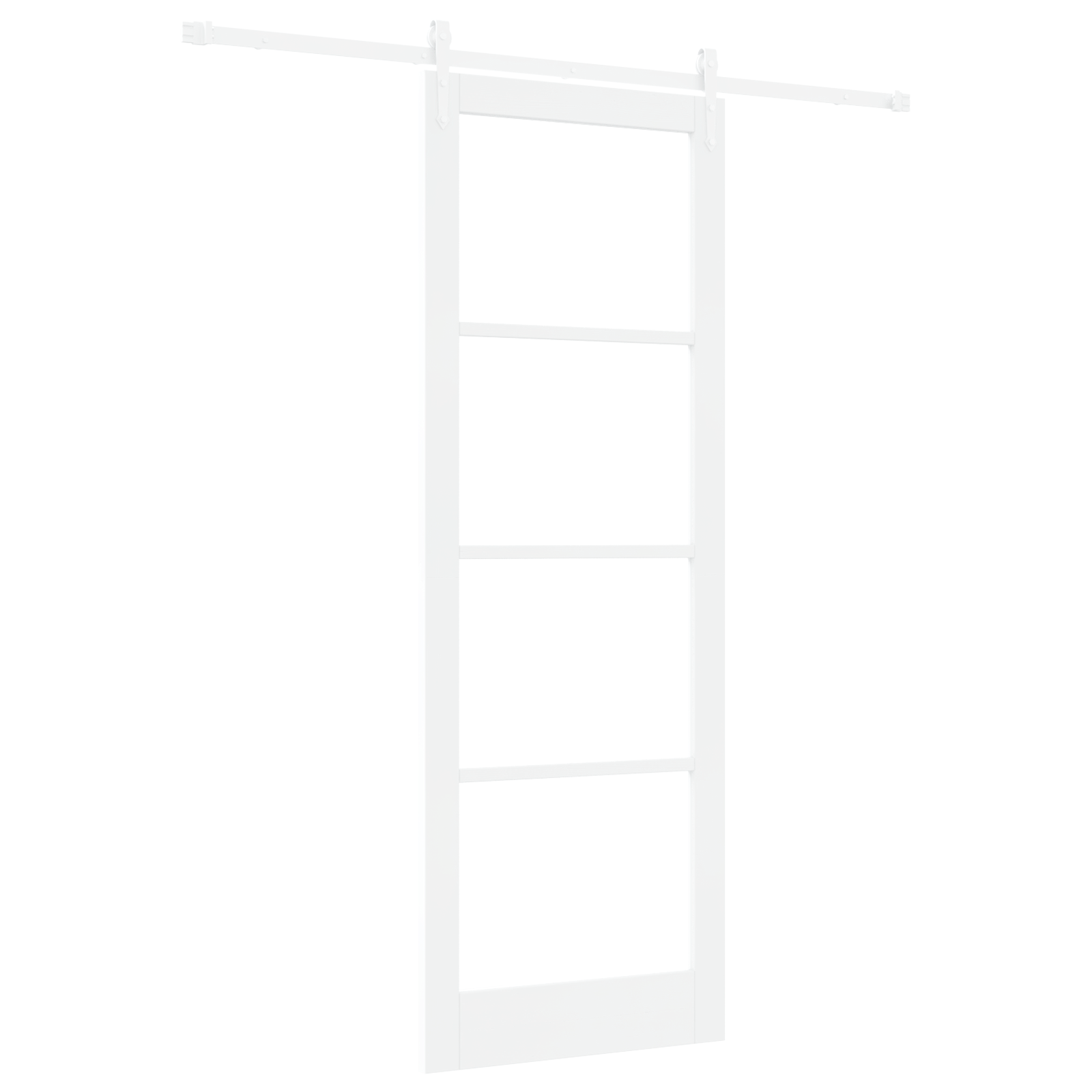 Sliding Door with Hardware Set White 83x232 cm Solid Wood Pine - Image 2