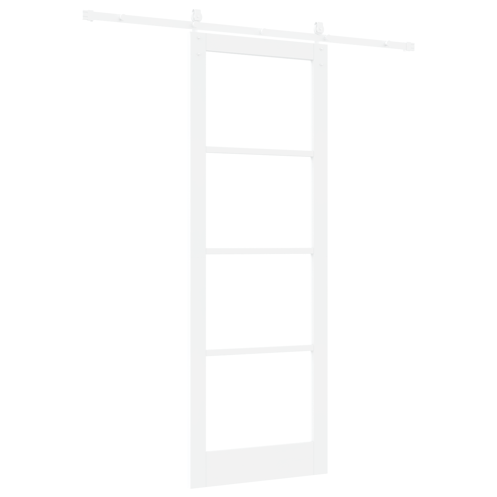 Sliding Door with Hardware Set White 83x232 cm Solid Wood Pine - Image 6