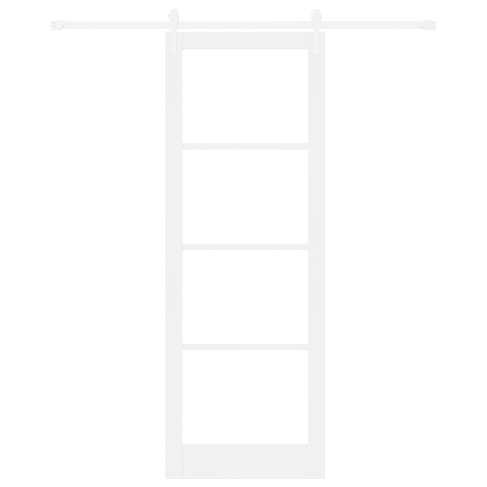 Sliding Door with Hardware Set White 83x232 cm Solid Wood Pine - Image 4