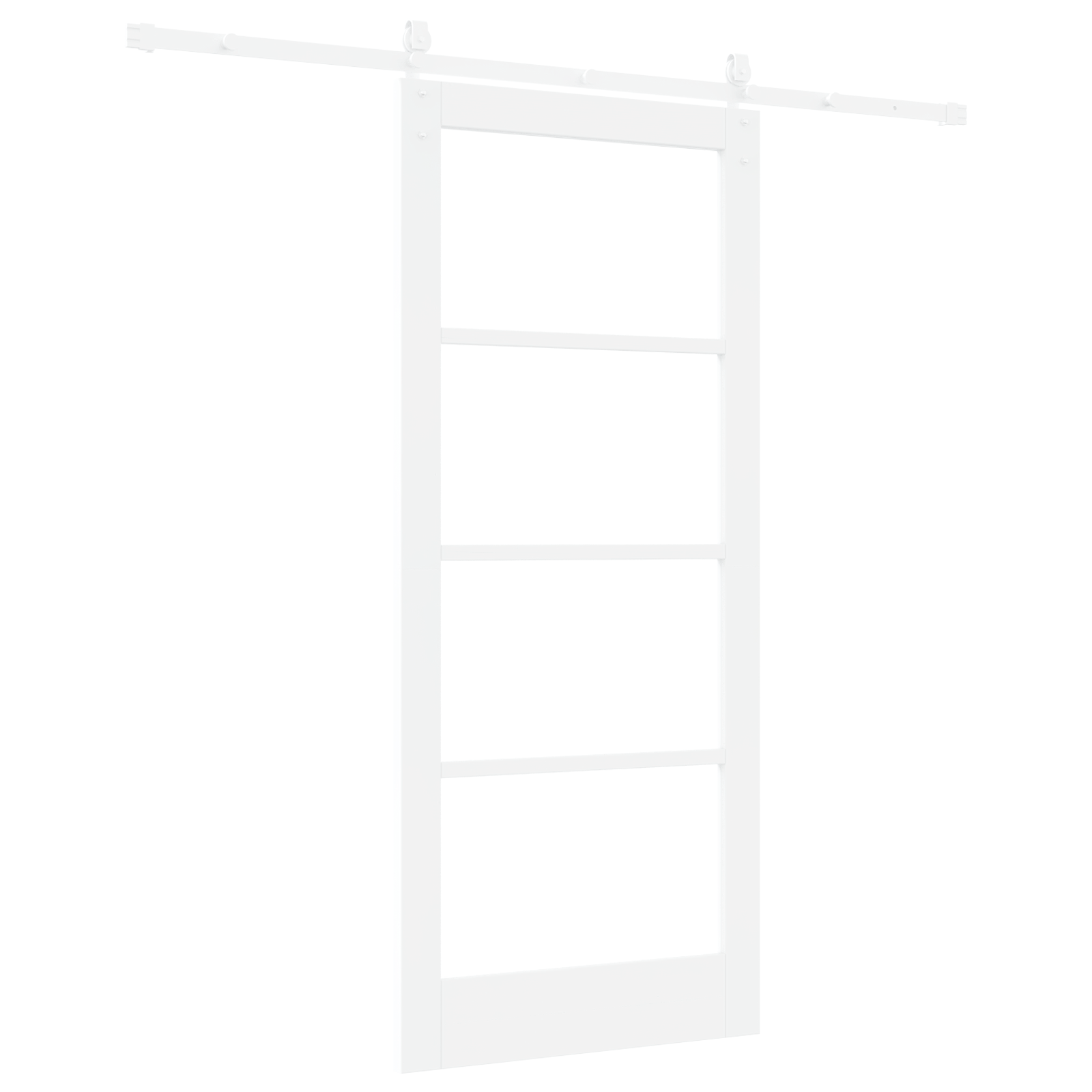 Sliding Door with Hardware Set White 86x198.5 cm Solid Wood Pine - Image 6