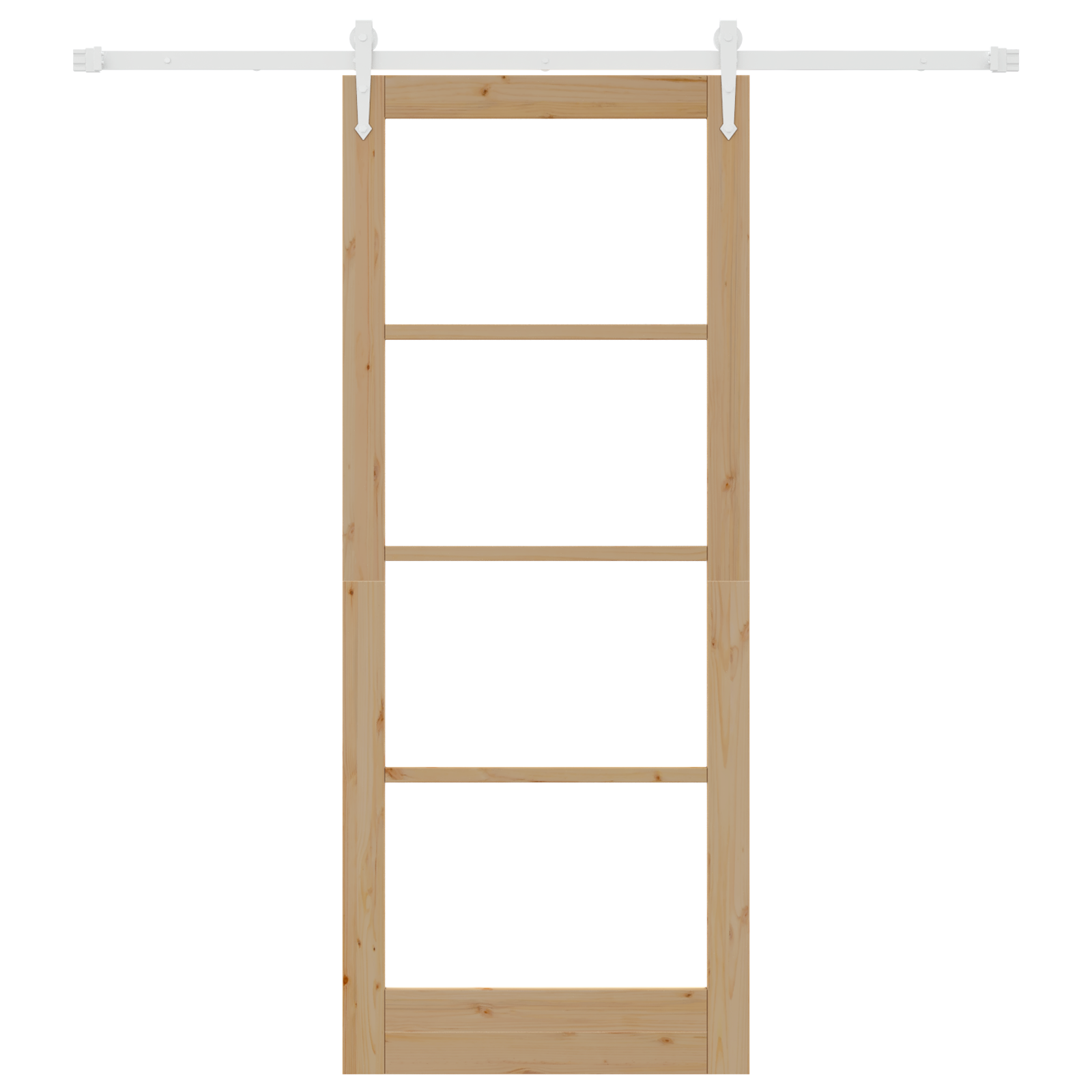 Sliding Door with Hardware Set 86x211 cm Solid Wood Pine - Image 4