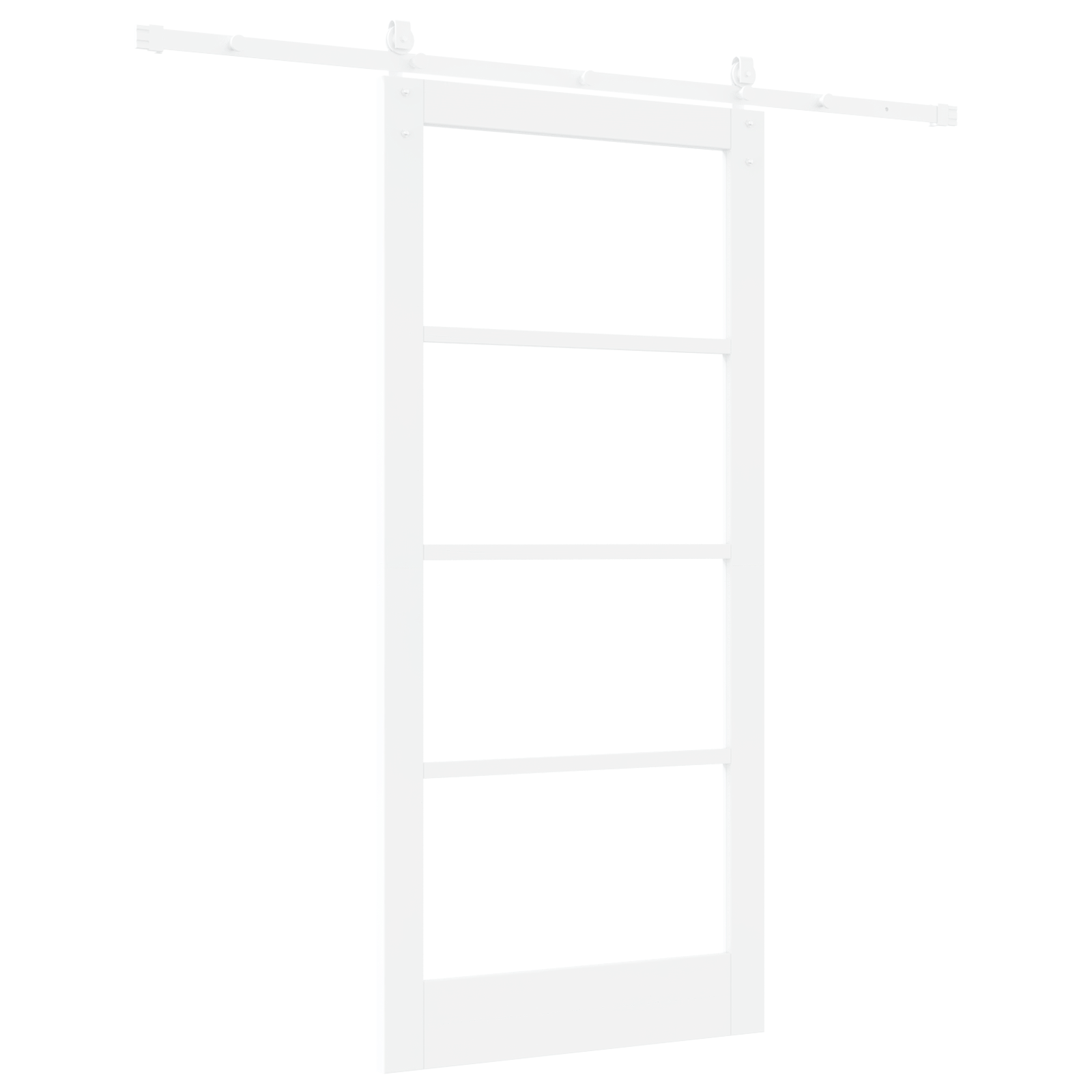 Sliding Door with Hardware Set White 93x202 cm Solid Wood Pine - Image 6