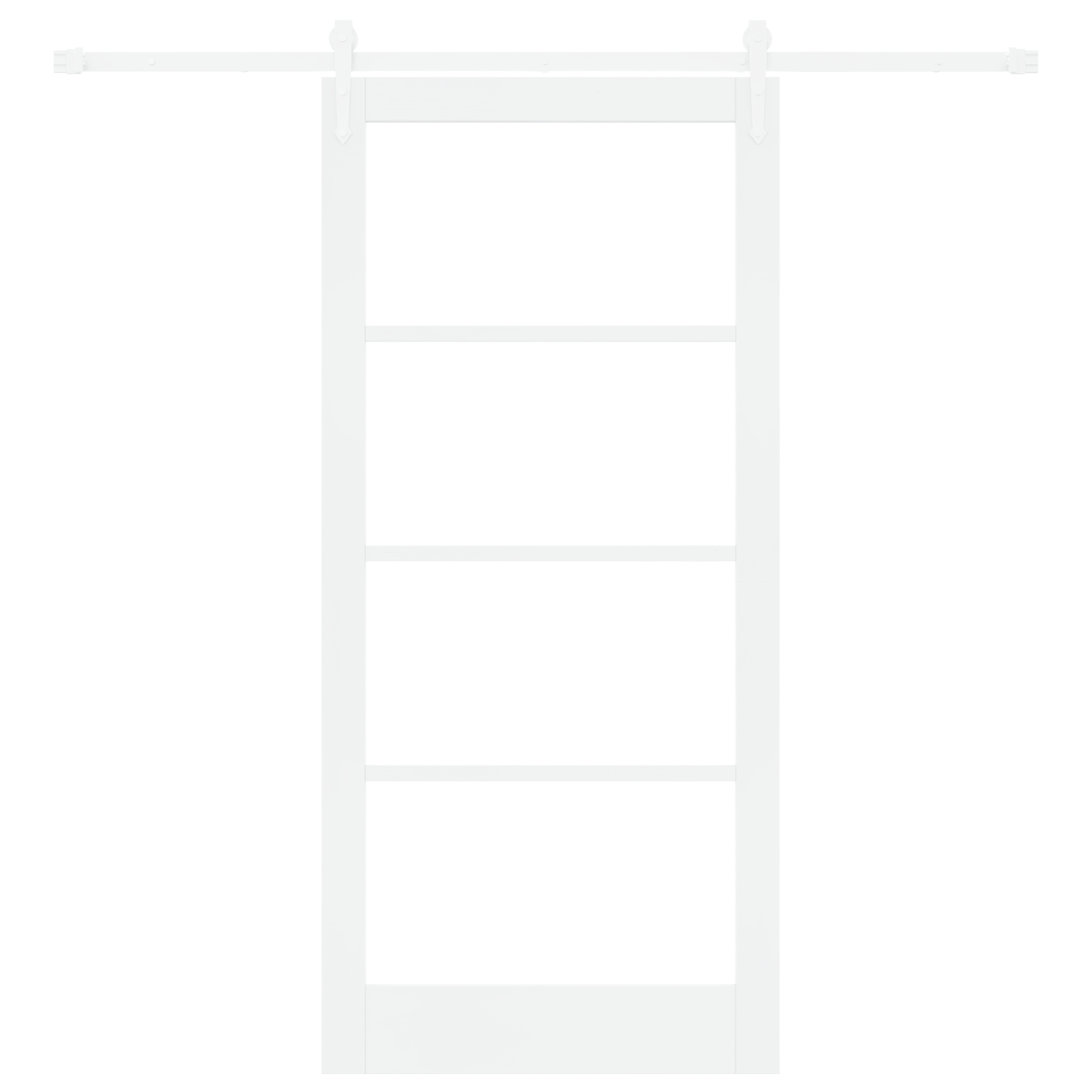 Sliding Door with Hardware Set White 93x202 cm Solid Wood Pine - Image 4