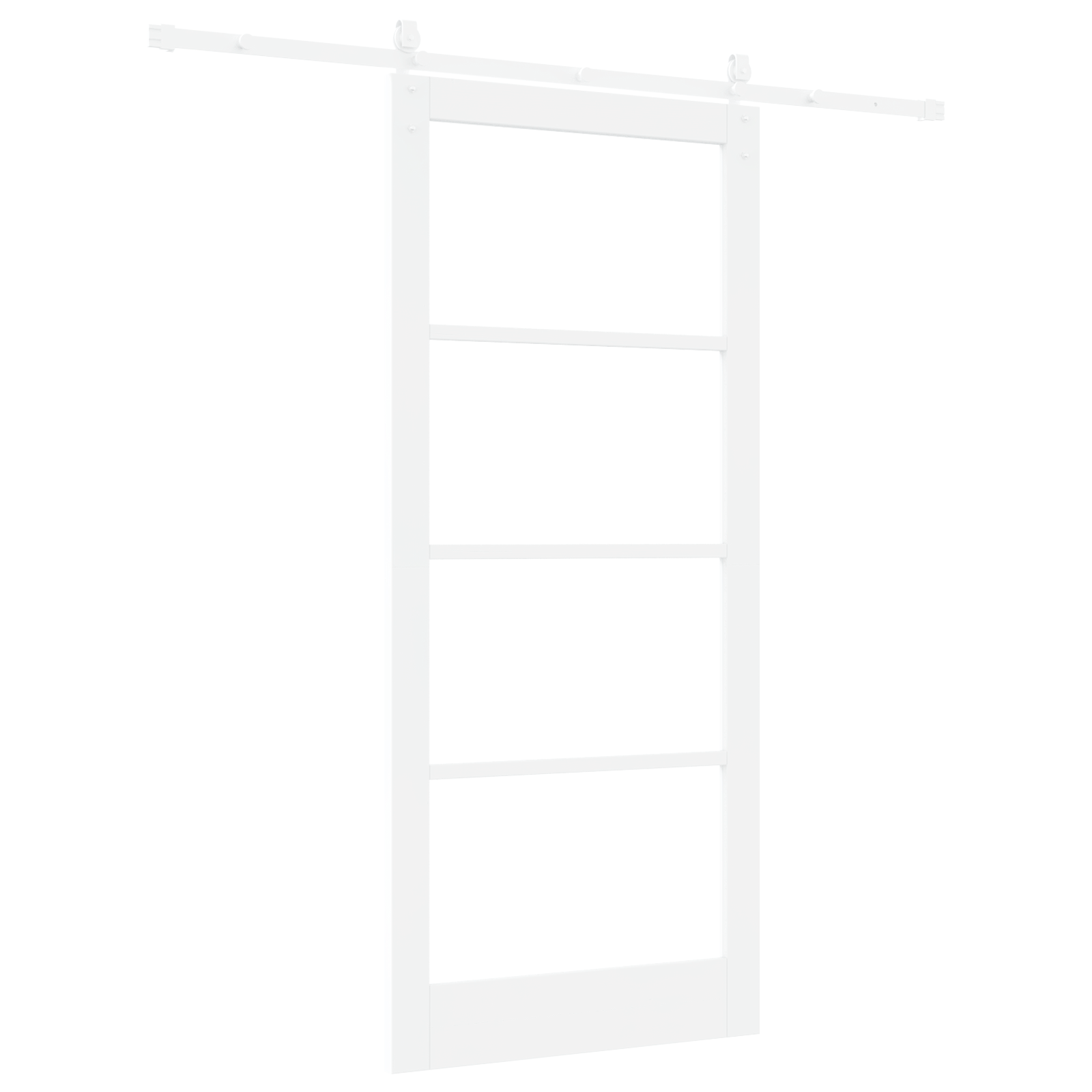 Sliding Door with Hardware Set White 93x211 cm Solid Wood Pine - Image 6