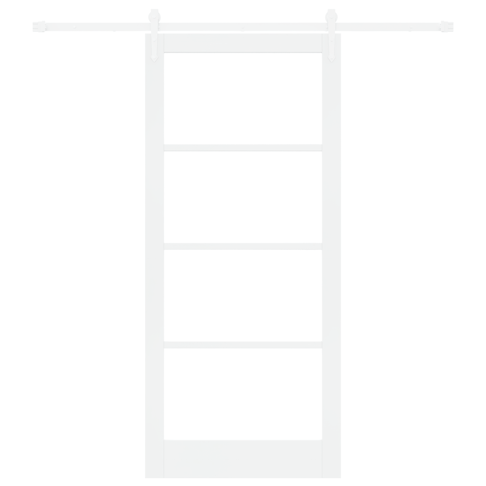 Sliding Door with Hardware Set White 93x211 cm Solid Wood Pine - Image 4