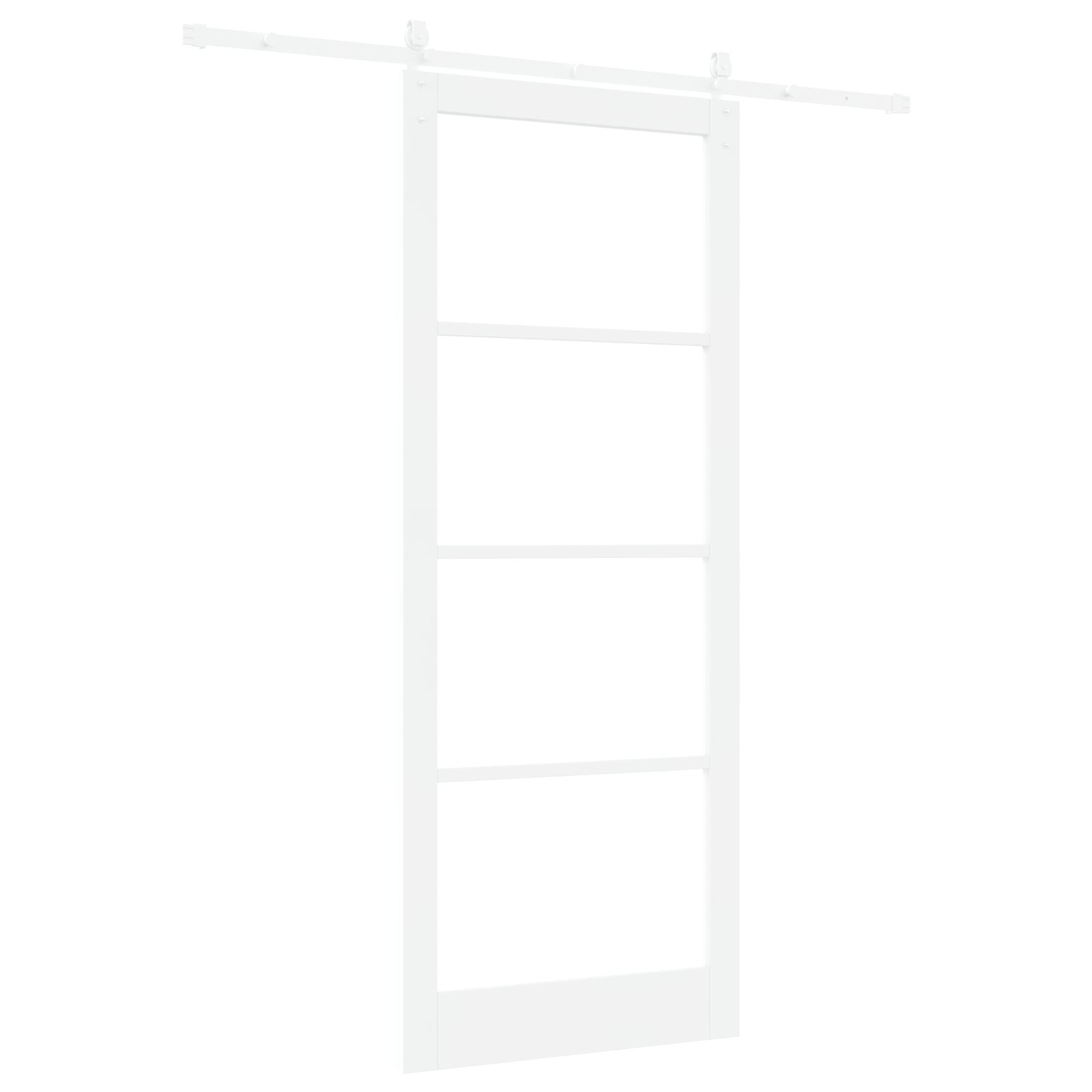 Sliding Door with Hardware Set White 93x232 cm Solid Wood Pine - Image 6
