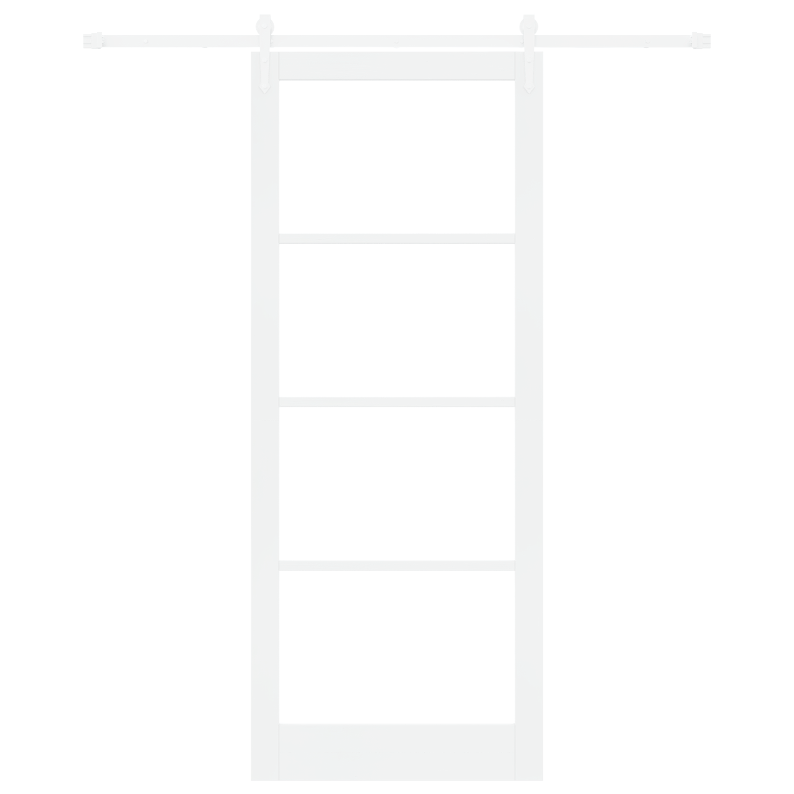 Sliding Door with Hardware Set White 93x232 cm Solid Wood Pine - Image 4