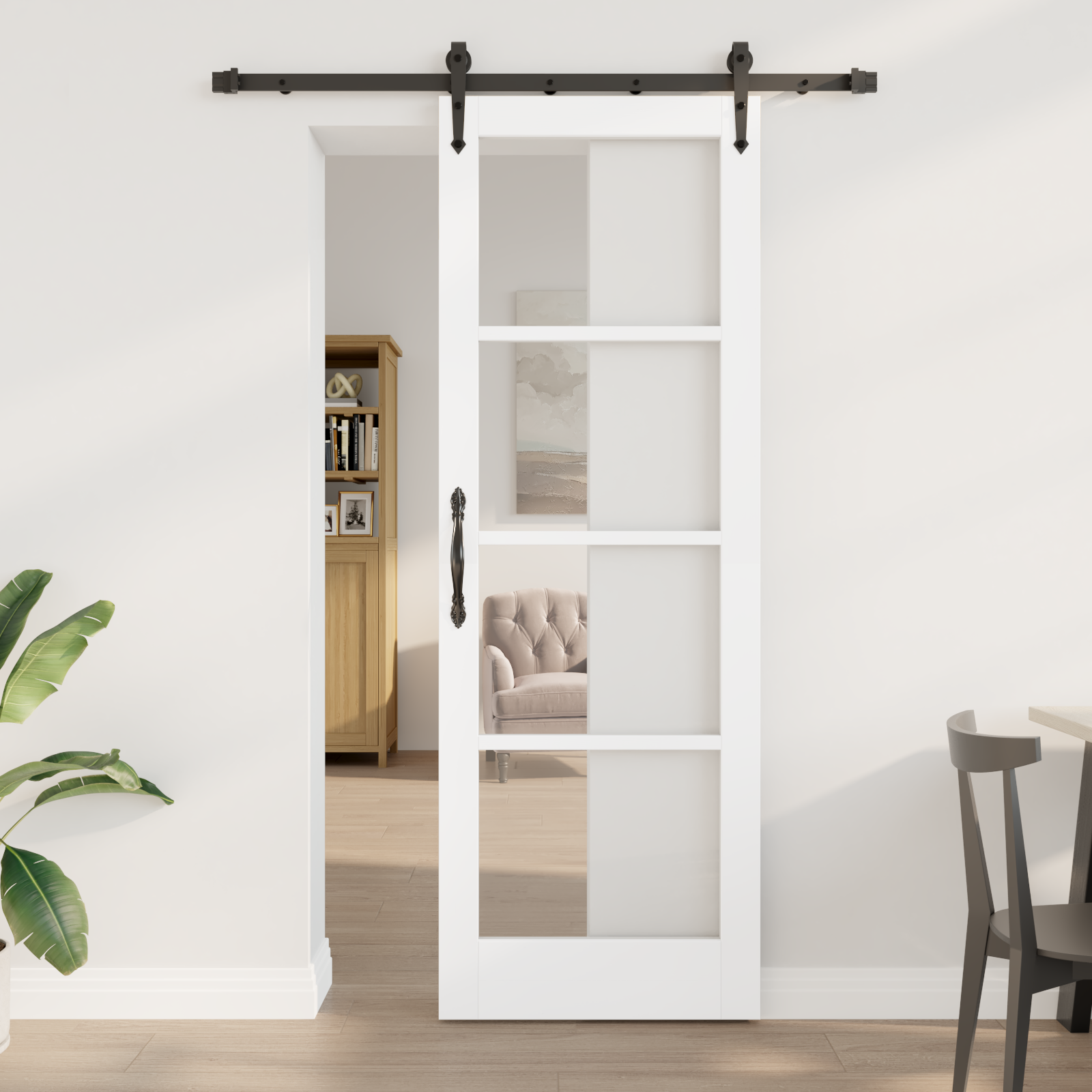 Sliding Door with Hardware Set "ORKDAL" White 73.5x211 cm