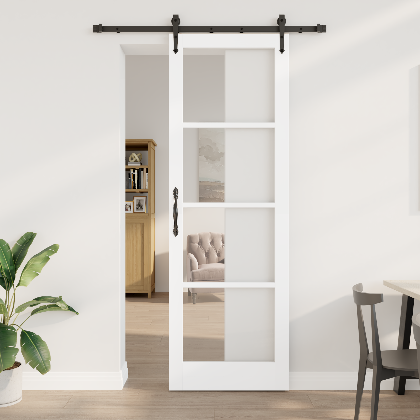 Thumbnail - vidaXL Schiebetür mit Beschlagsatz ORKDAL Weiß 78x232 cm