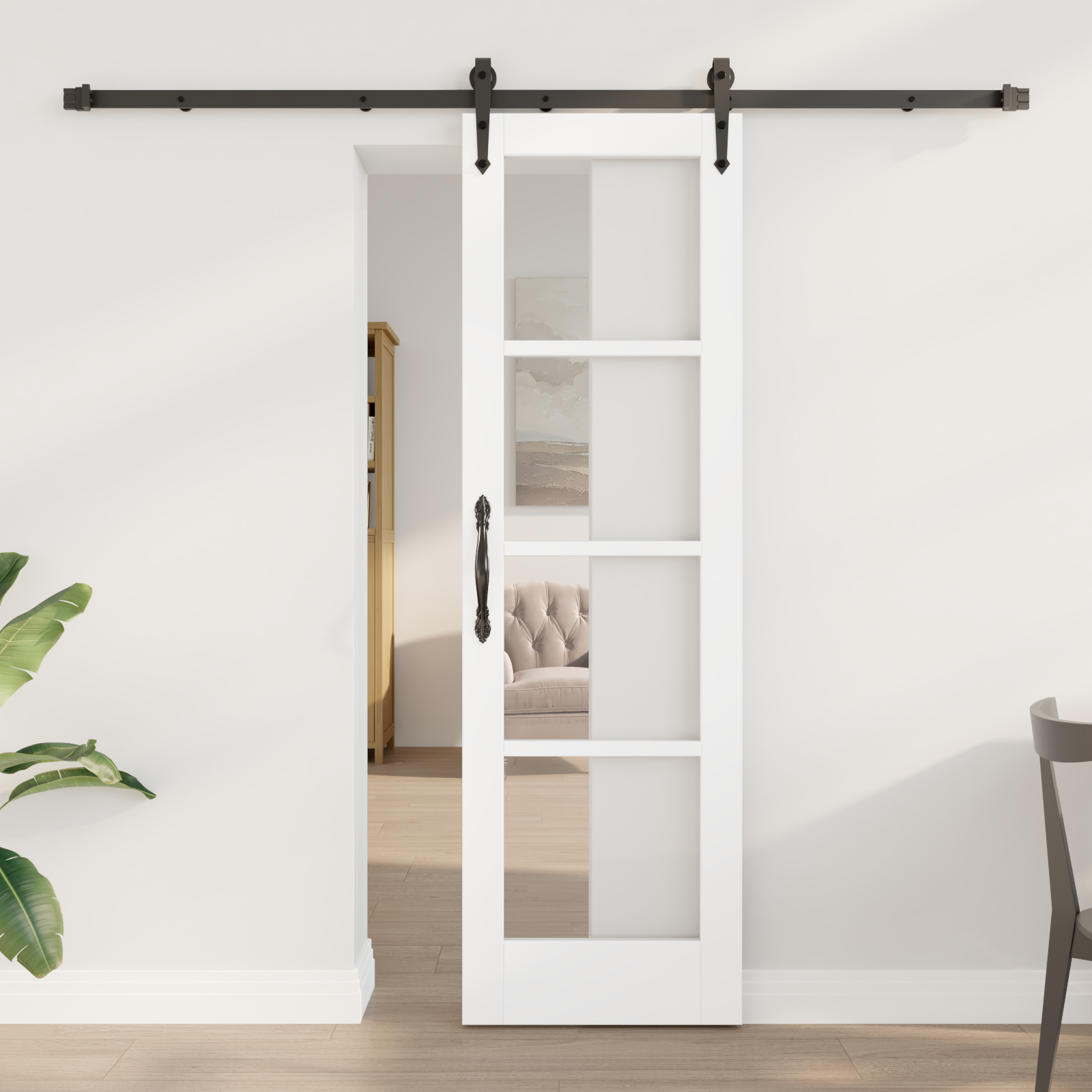 Sliding Door with Hardware Set "ORKDAL" White 61x198.5 cm