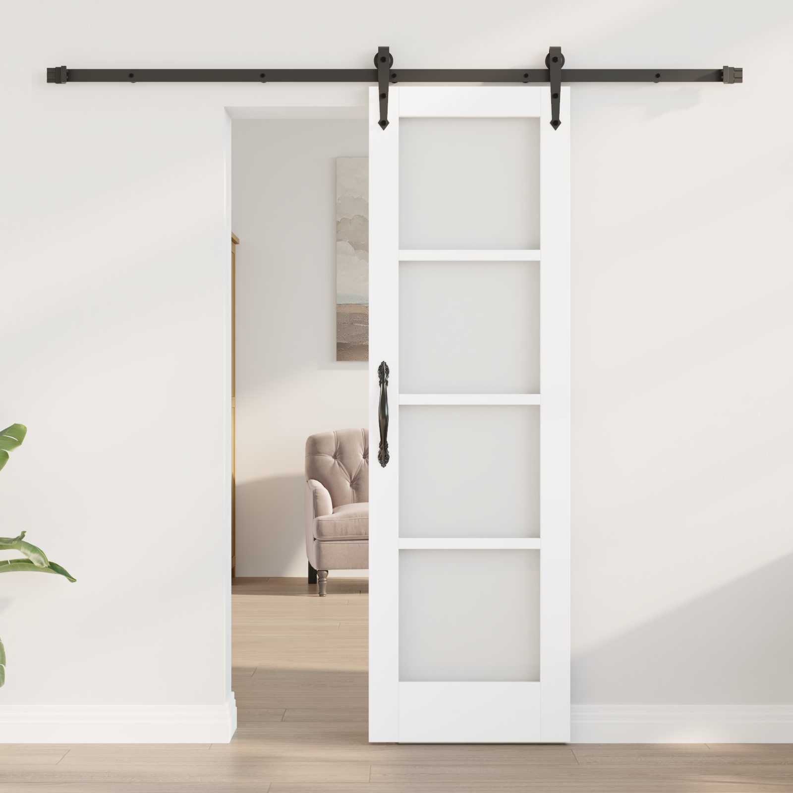 Sliding Door with Hardware Set "ORKDAL" White 61x198.5 cm - Image 3