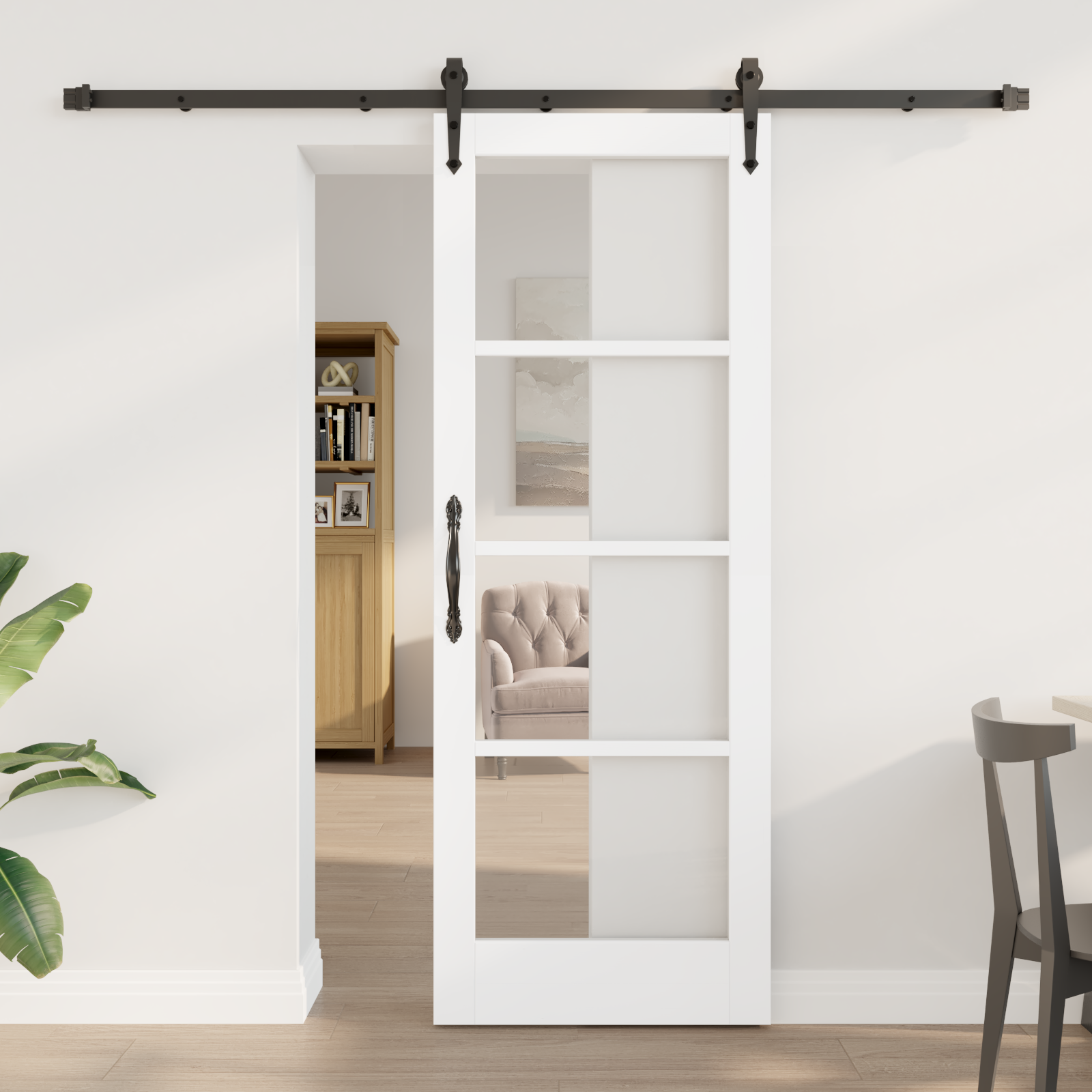 Sliding Door with Hardware Set 'ORKDAL'White 73.5x198.5 cm