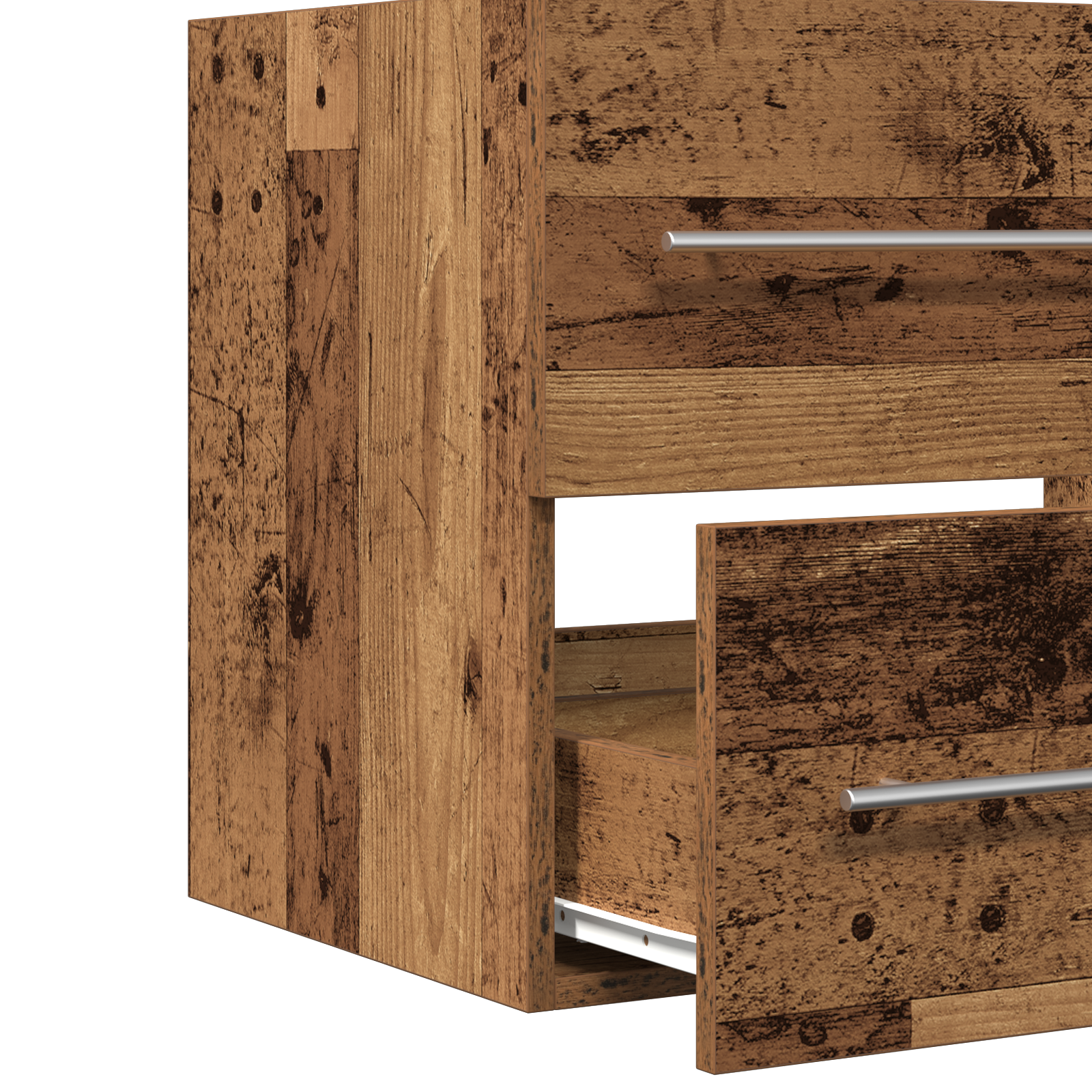 Bathroom Sink Cabinet with Built-in Basin Old Wood Engineered Wood - Image 9