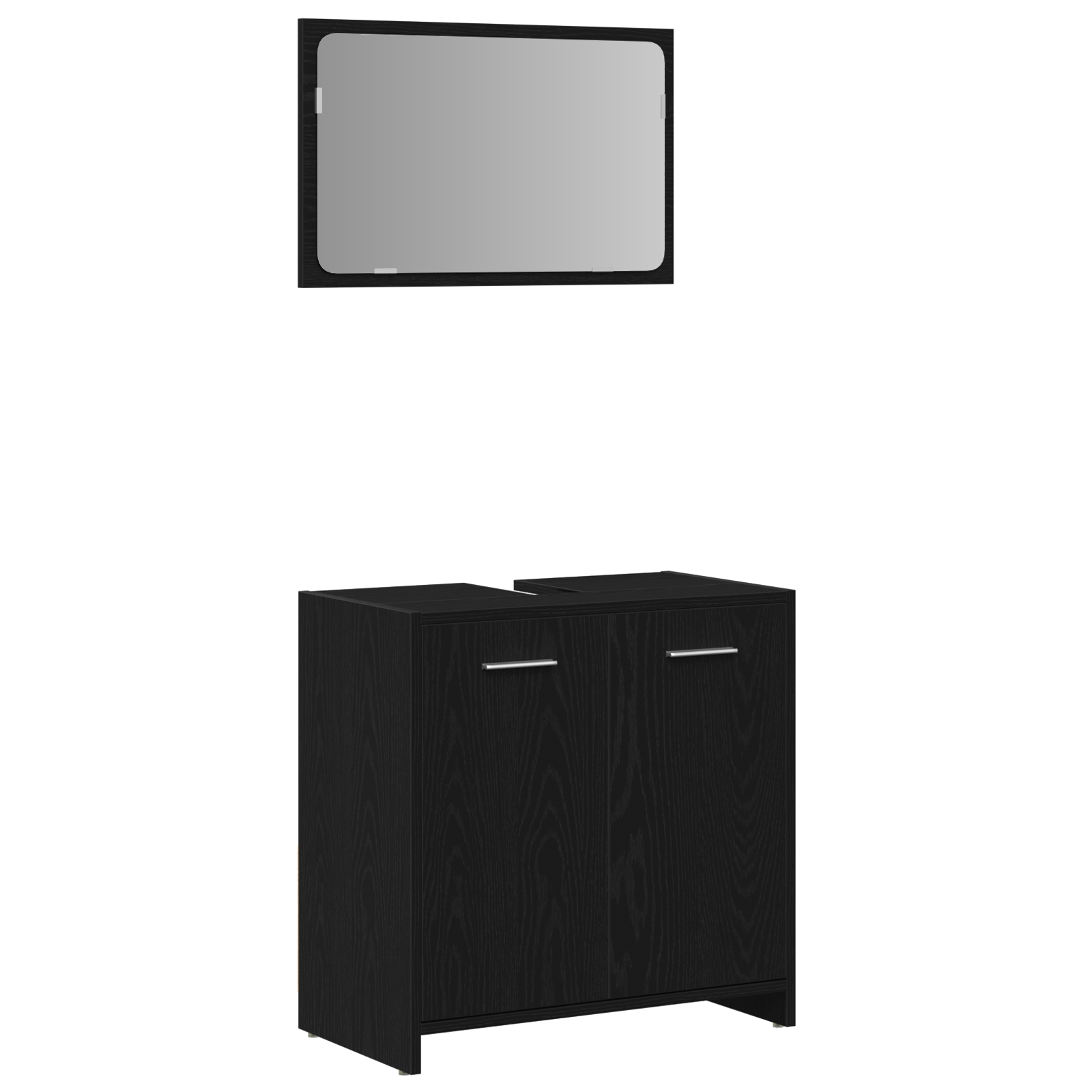 3 Piece Bathroom Furniture Set Black Oak Engineered Wood - Image 5