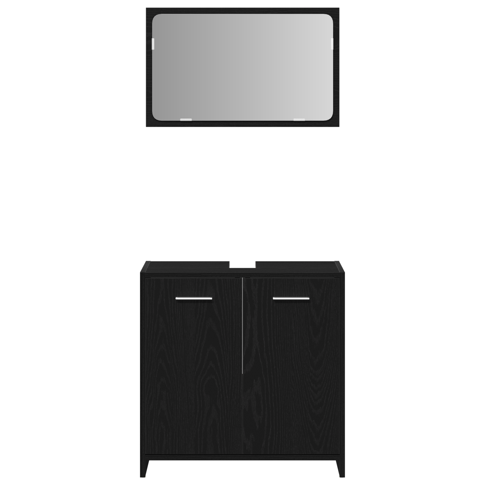 3 Piece Bathroom Furniture Set Black Oak Engineered Wood - Image 7