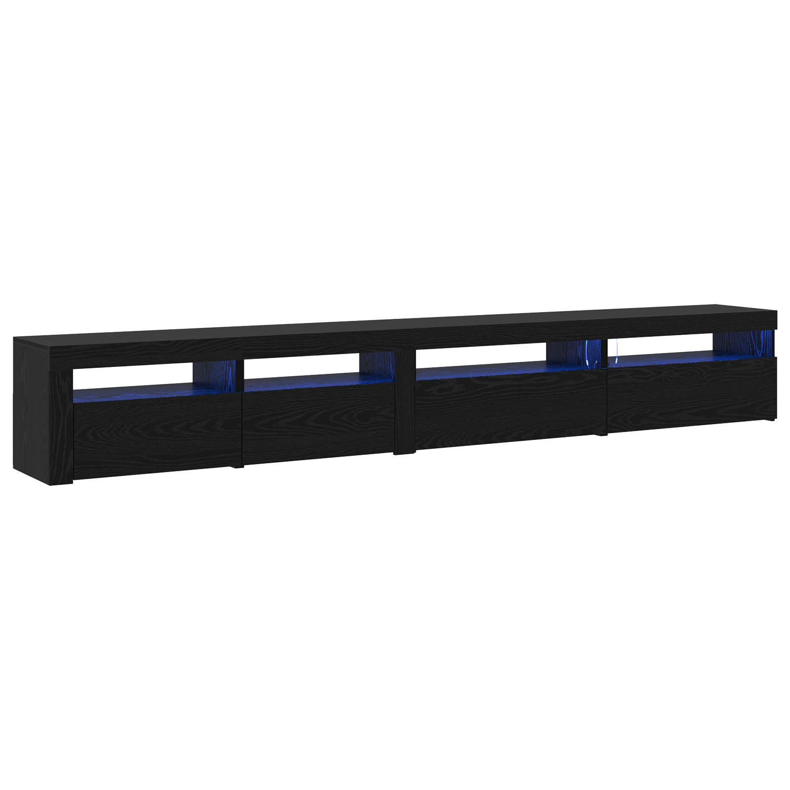 Thumbnail - vidaXL 3-teiliger TV-Schrank mit LED-Lichtern Schwarze Eiche Holzwerkstoff