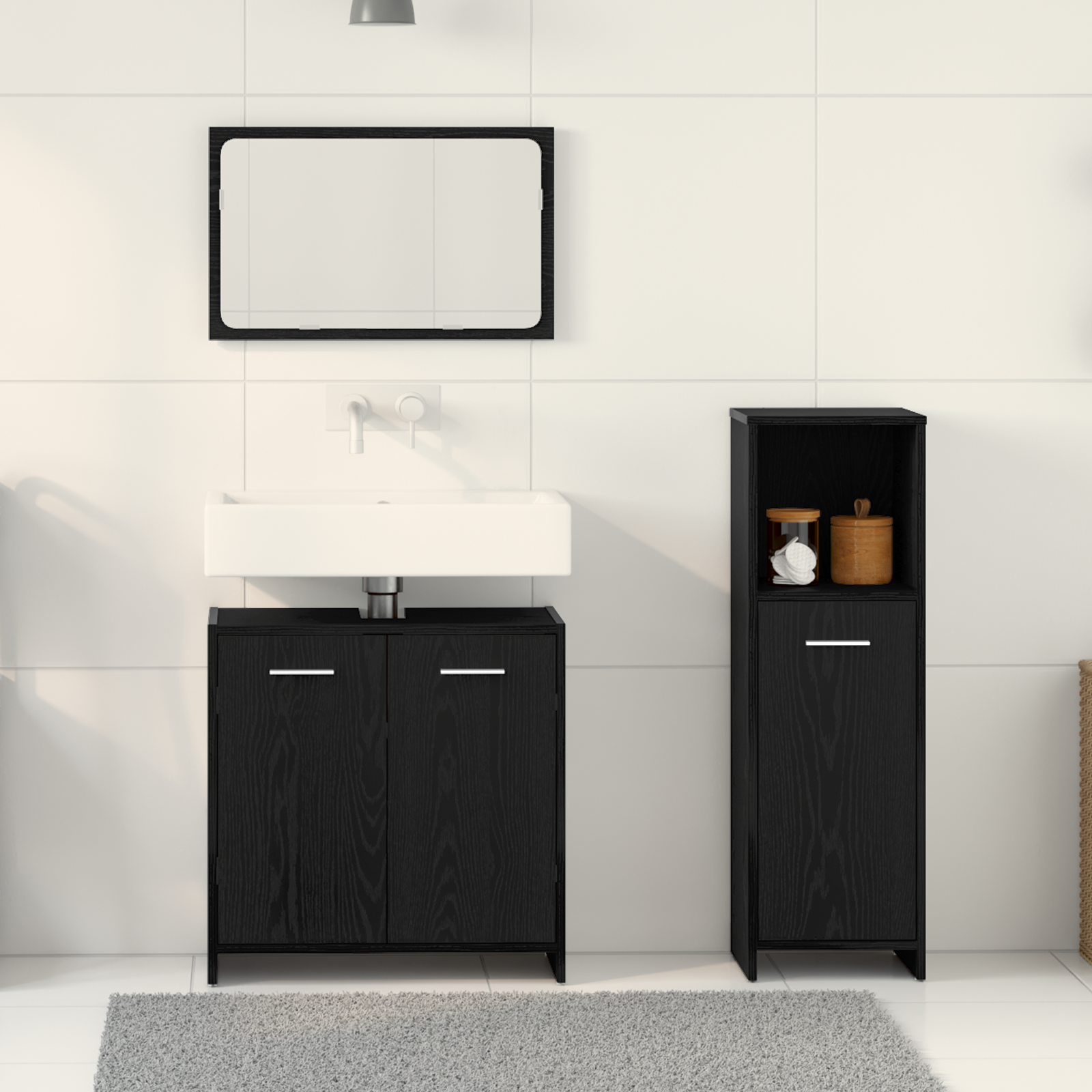 Set de Muebles de Baño 3x Aglomerado Roble Sonoma Estante Multicolor vidaXL - Imagen 82 de 121
