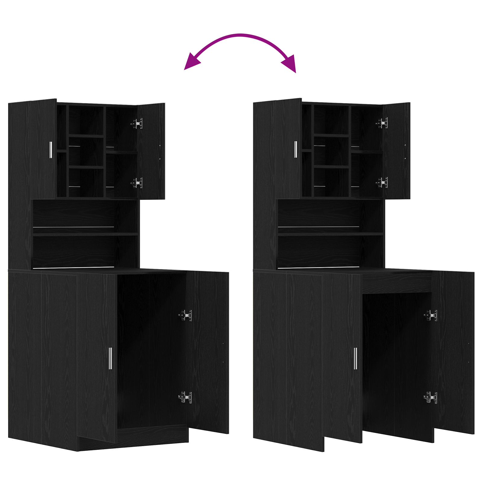 Washing Machine Cabinets 2 pcs Black Oak 70.5x71.5x181.5 cm Engineered Wood - Image 5