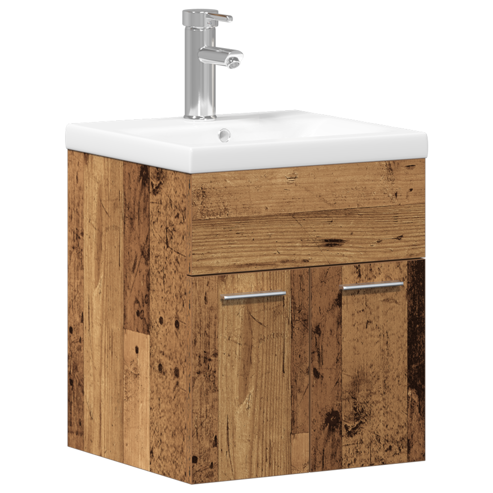 3 Piece Bathroom Furniture Set Old Wood Engineered Wood - Image 5